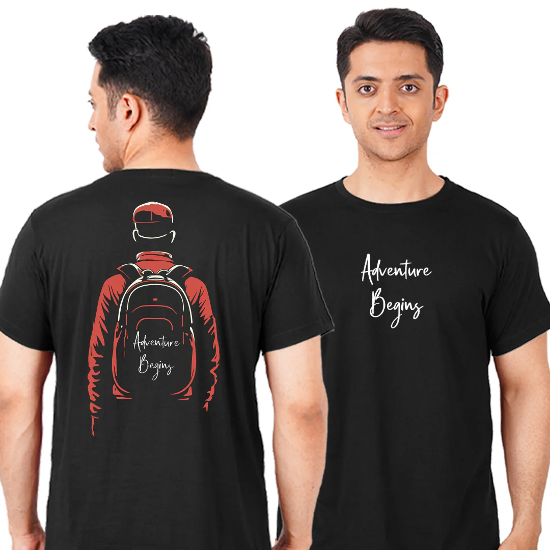Adventure Begins Unisex Travel Half Sleeve T-Shirt