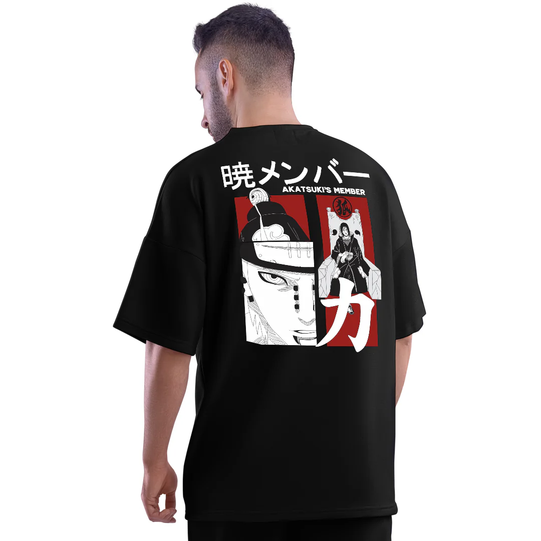 Akatsuki Trio Black Unisex Oversized T-Shirt - Image 3