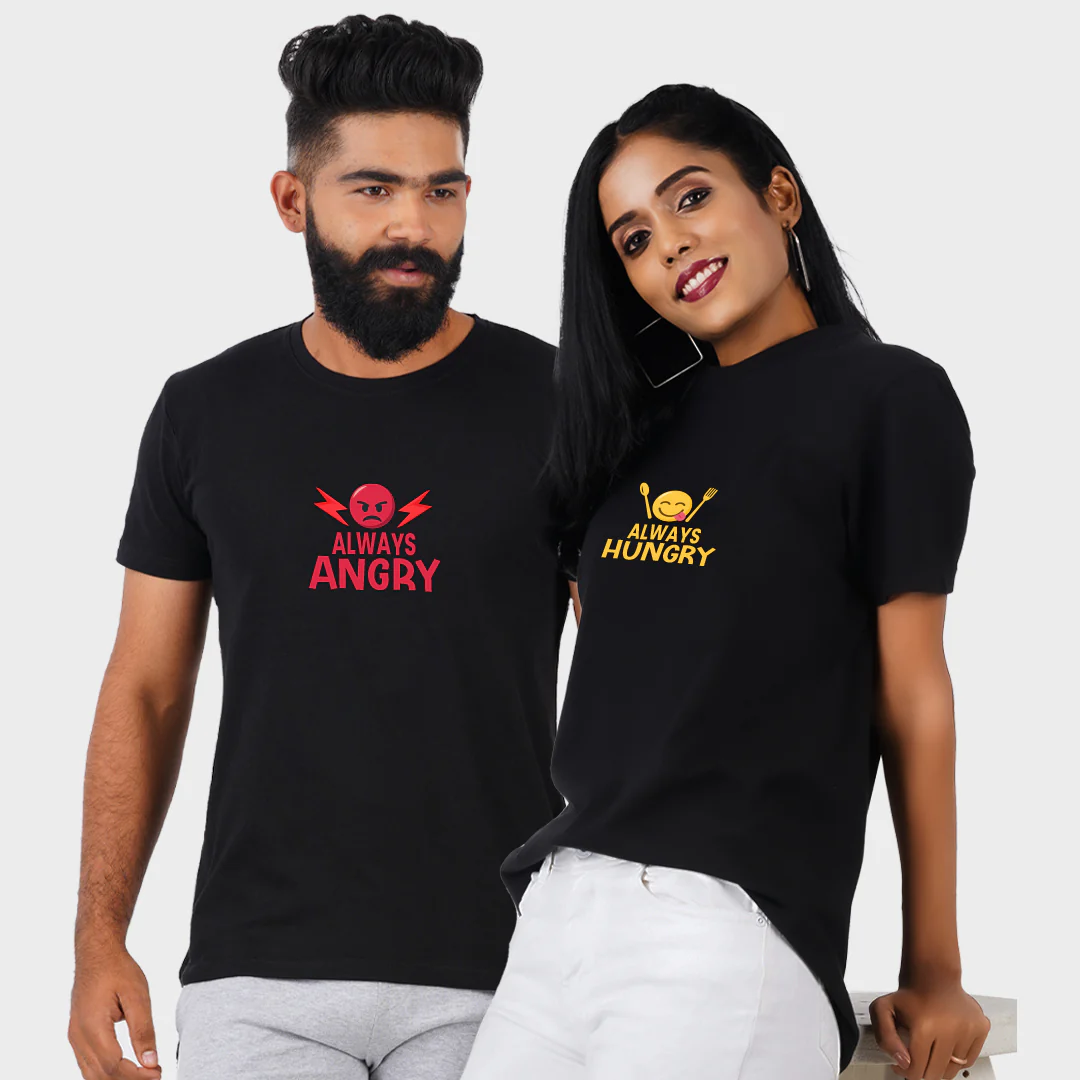 Always Angry Always Hungry Couple T-Shirt - Image 3