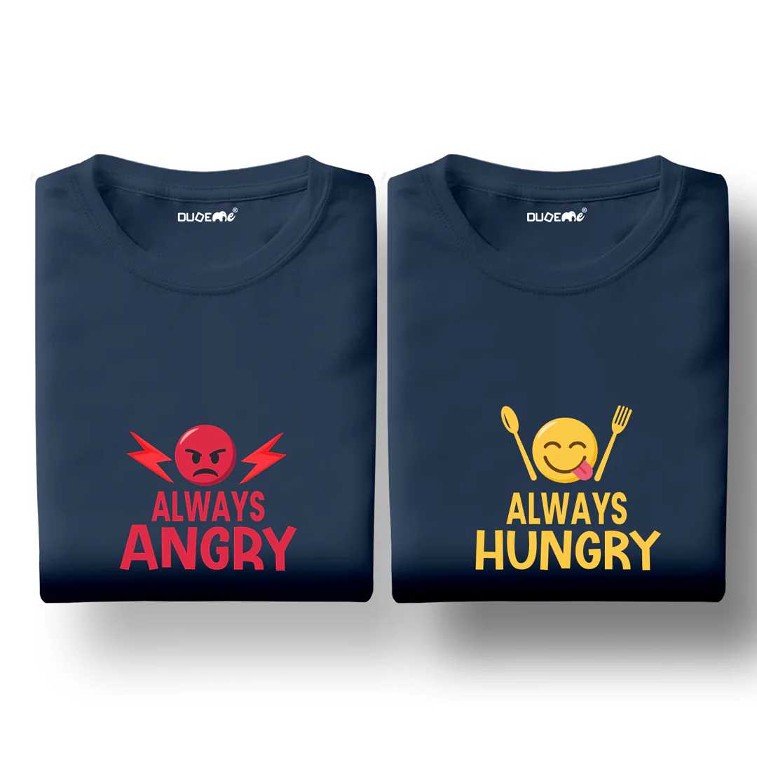 Always Angry Always Hungry Couple T-Shirt - Image 4