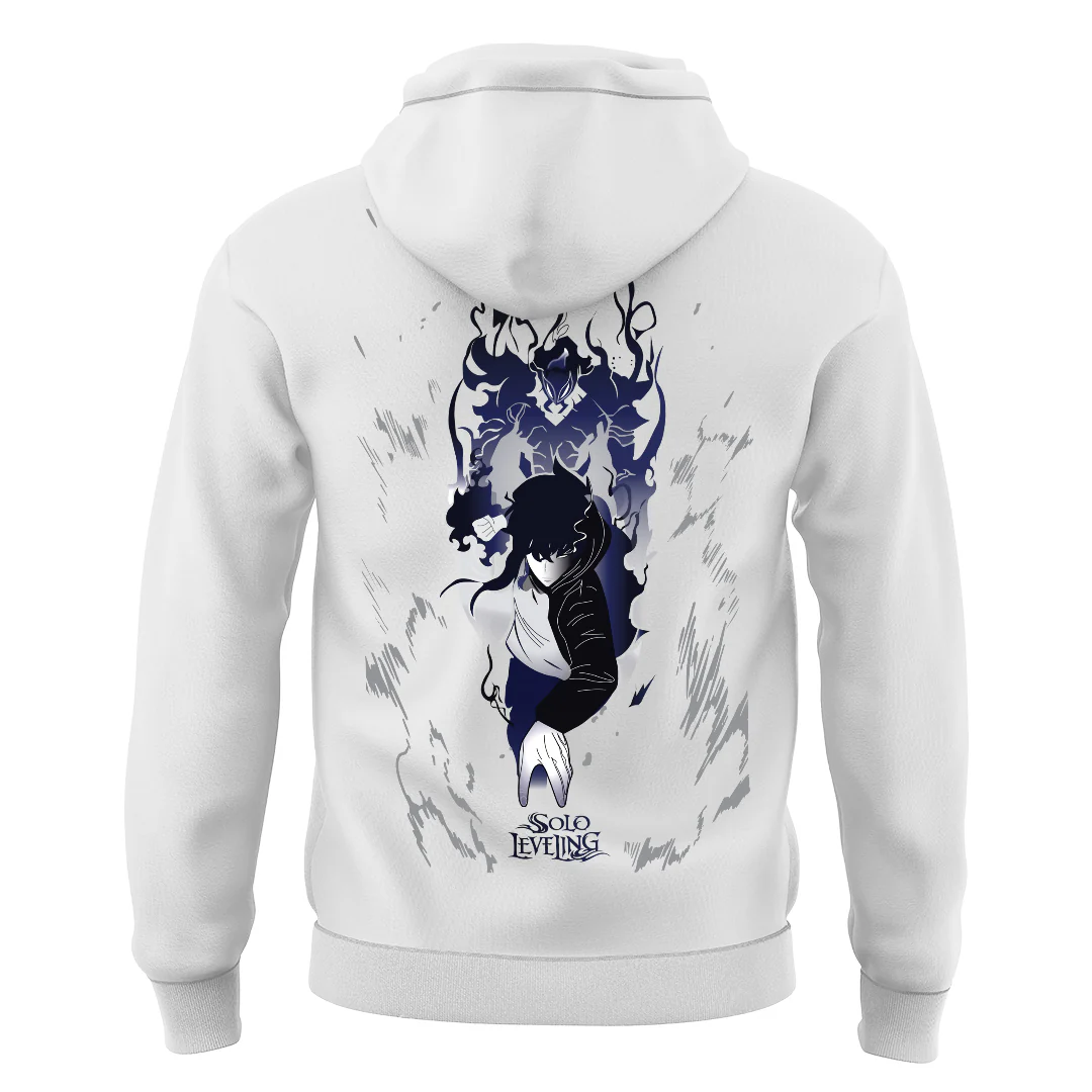 Sung Jin-woo Anime White Hoodie - Image 3