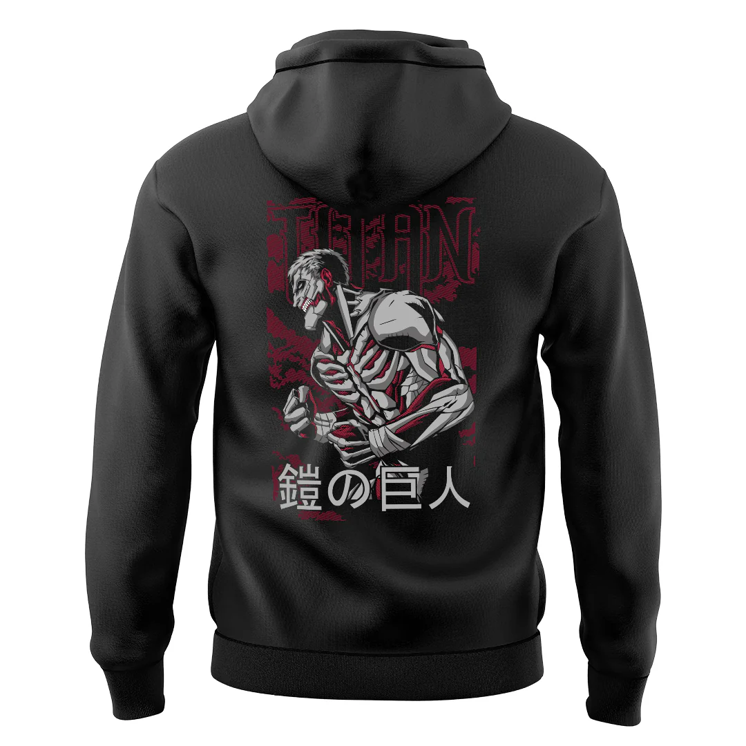 AOT Armored Titan Black Unisex Hoodie - Image 2
