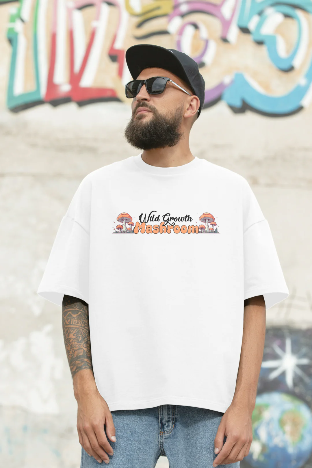 Wild Growth Mushroom Oversized T-Shirt - Image 2