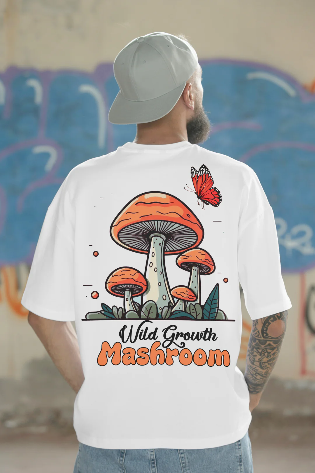 Wild Growth Mushroom Oversized T-Shirt - Image 3