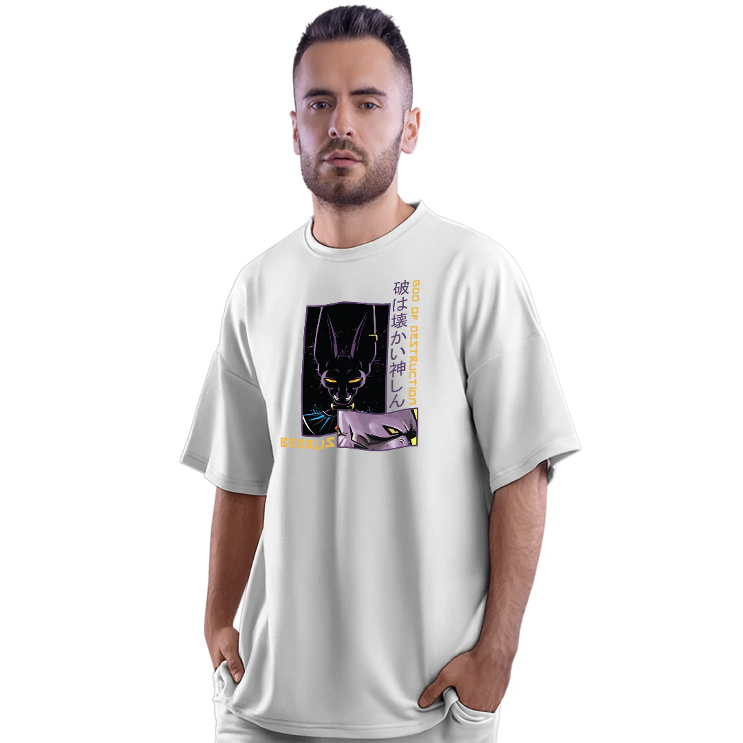 Beerus Sama Unisex Oversized Anime T-Shirt