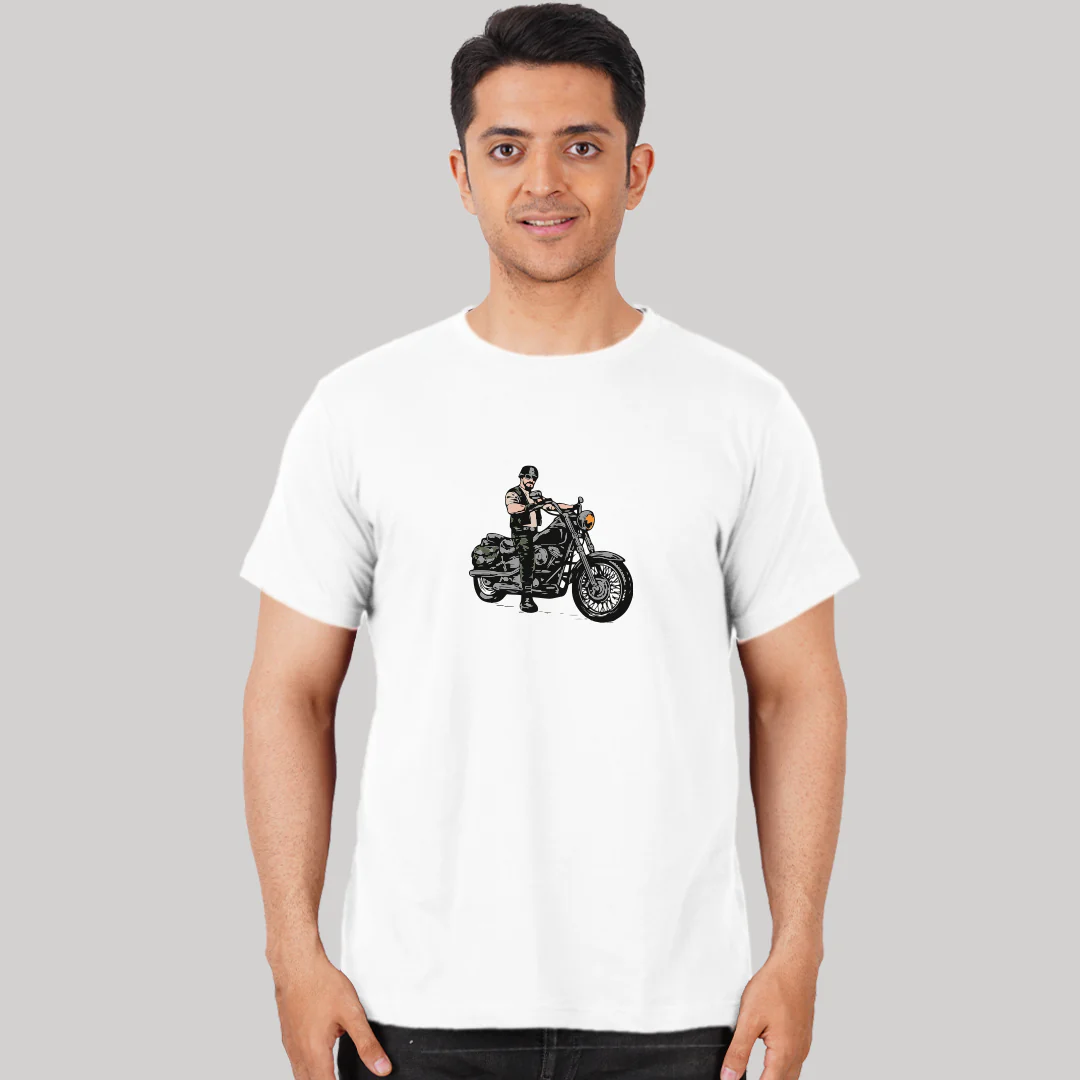 Biker Unisex Travel Half Sleeve T-Shirt
