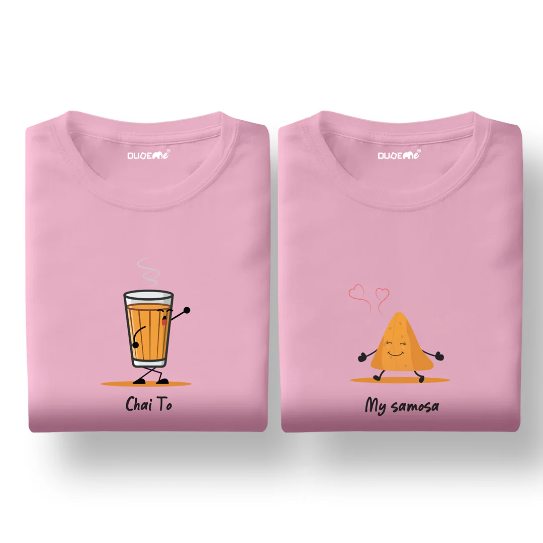 Chai To My Samosa Couple T-Shirt - Image 3