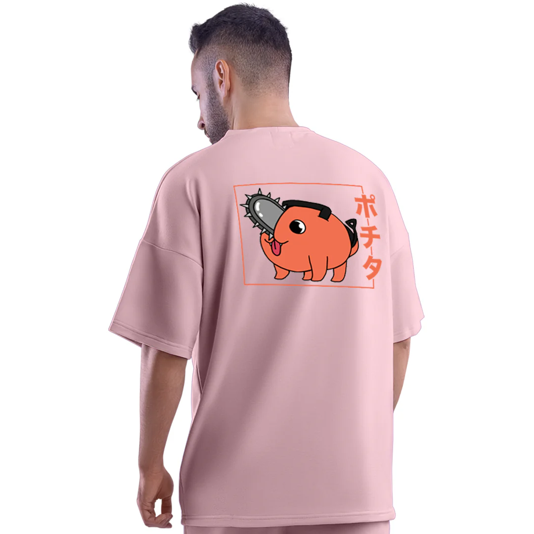 Chainsaw Devil Pink Unisex Oversized T-Shirt - Image 3