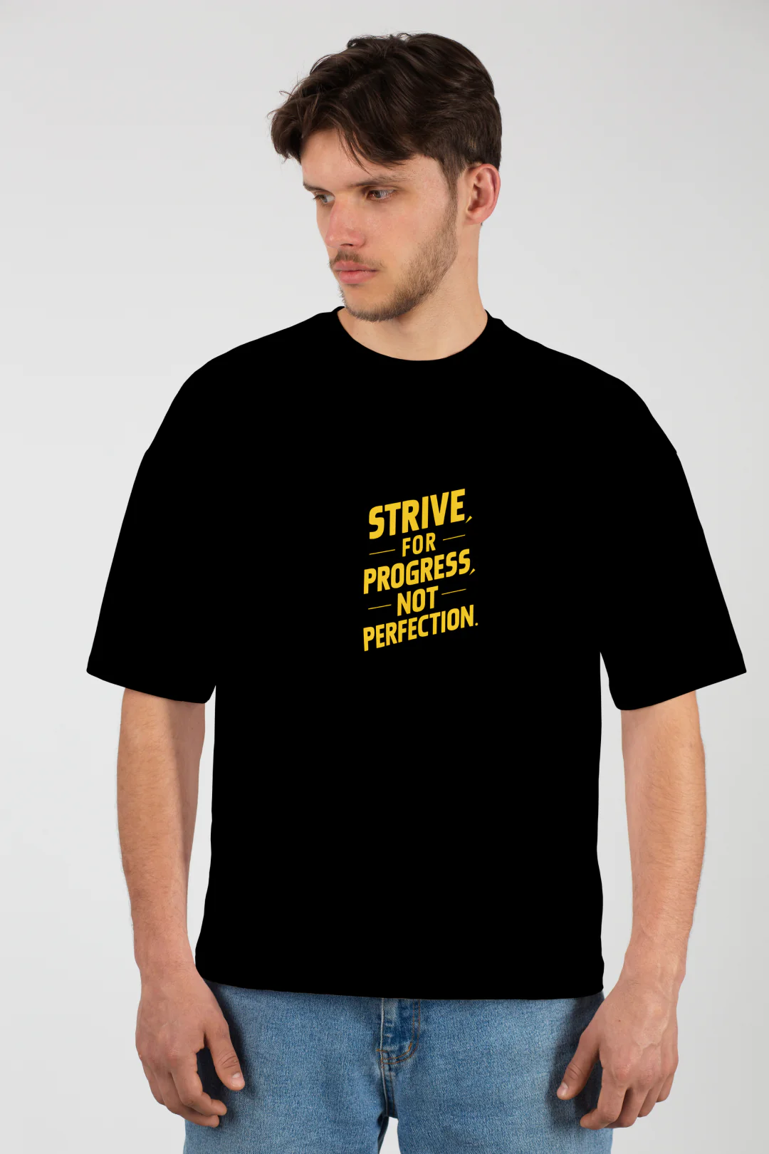Strive For Progress Not Perfection Oversized T-Shirt - Image 5