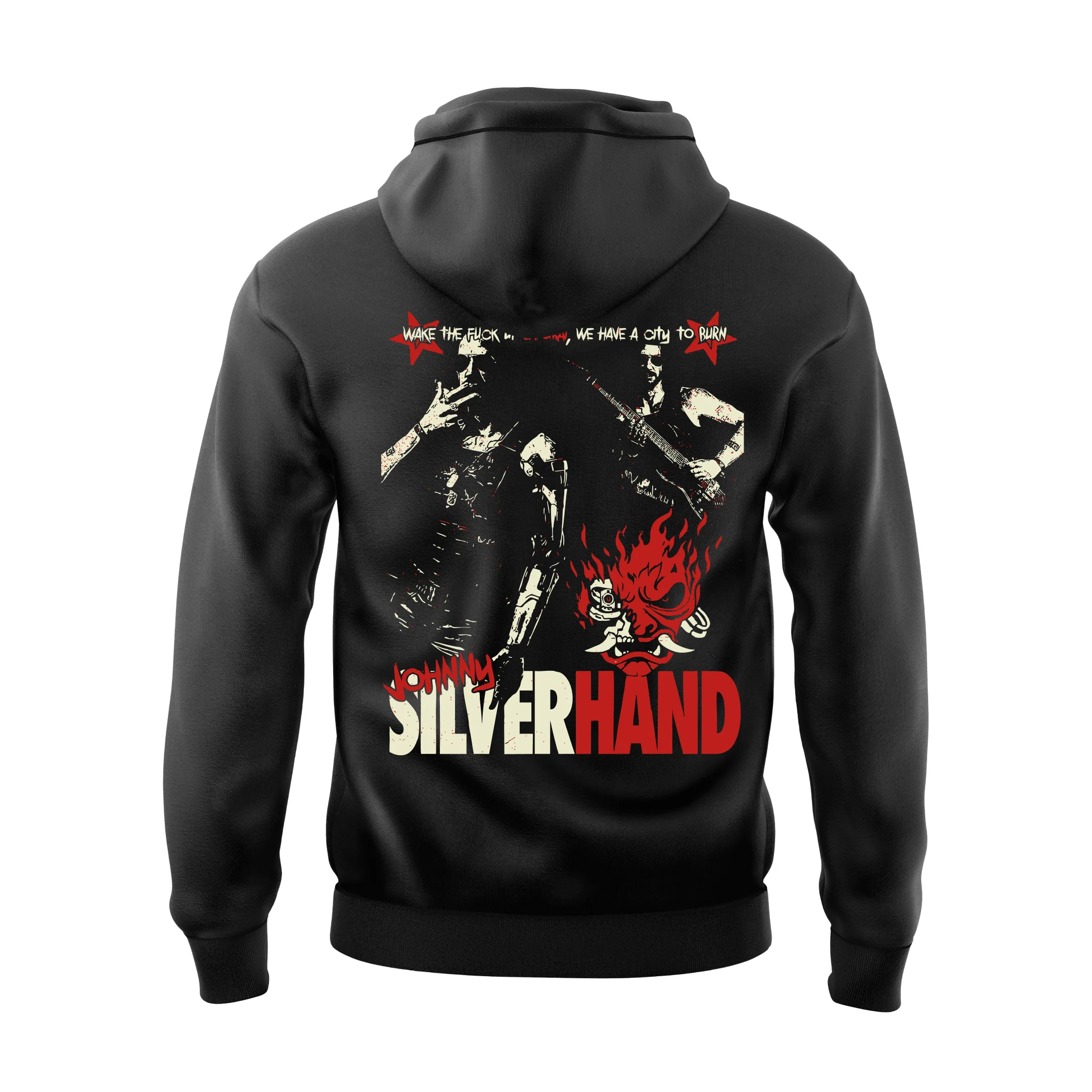 Cyberpunk Samurai Gamer Hoodie Black - Image 3