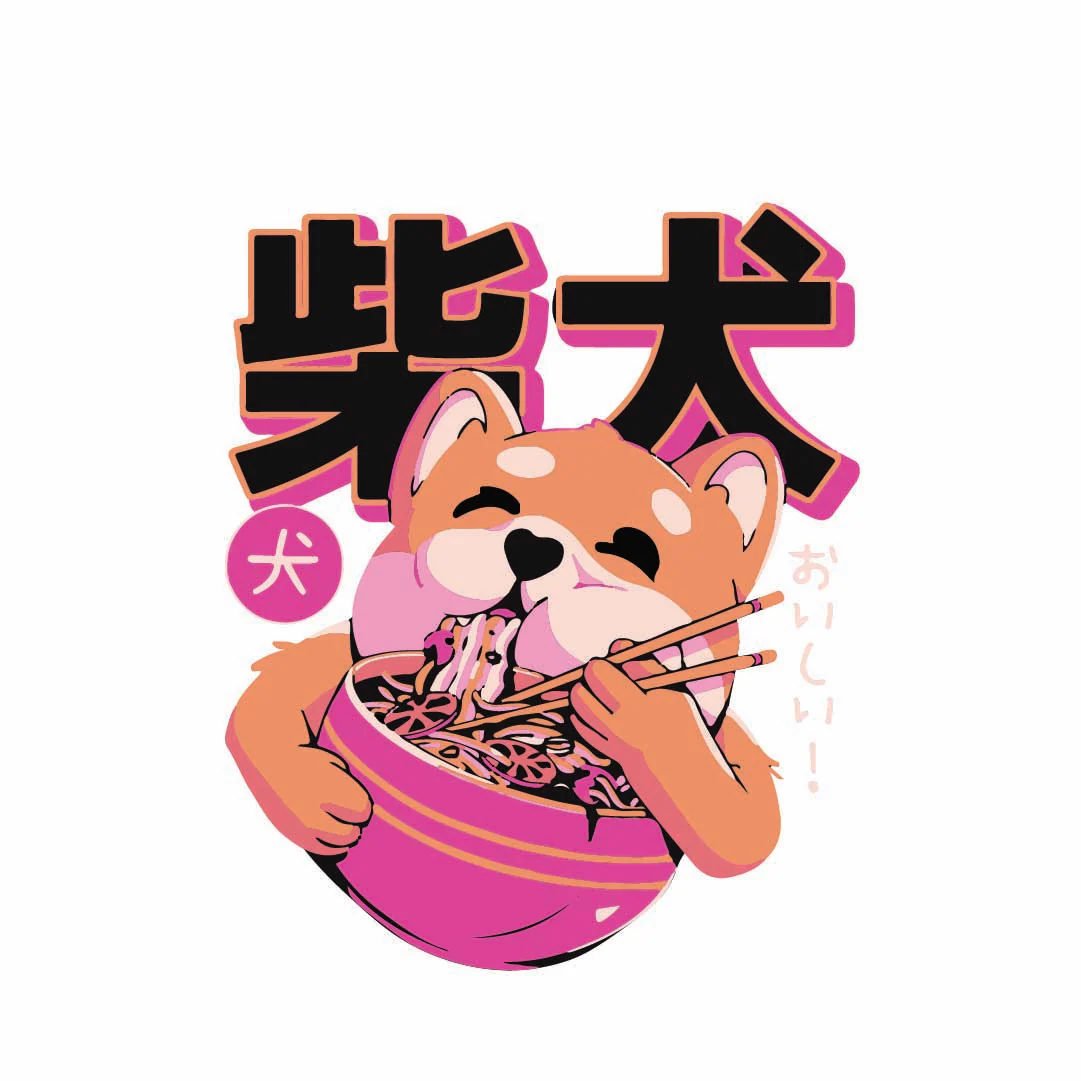 Doge The Ramen Lover! Cropped Hoodie - Image 2