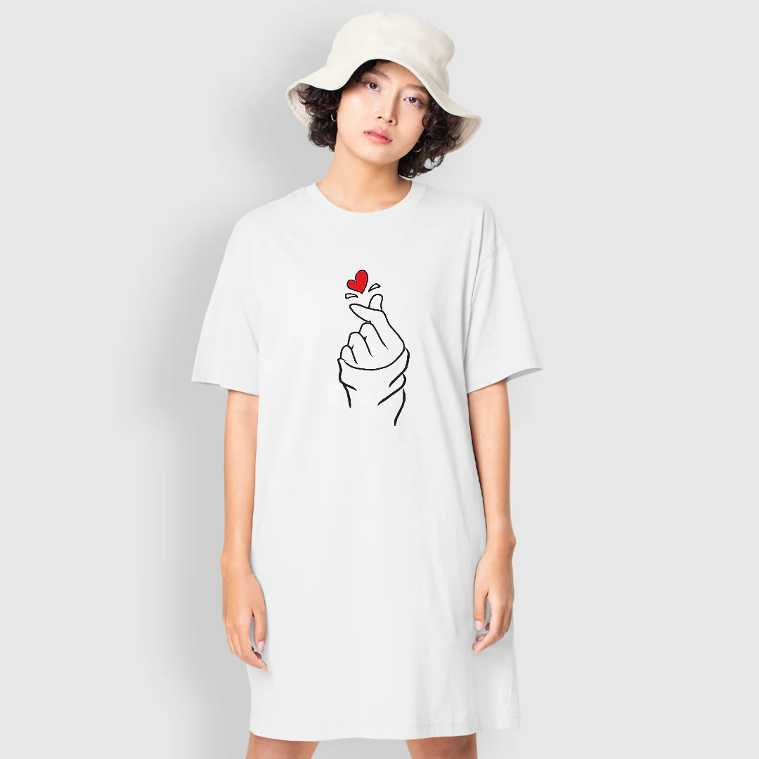 Finger Heart T-Shirt Dress - Image 2