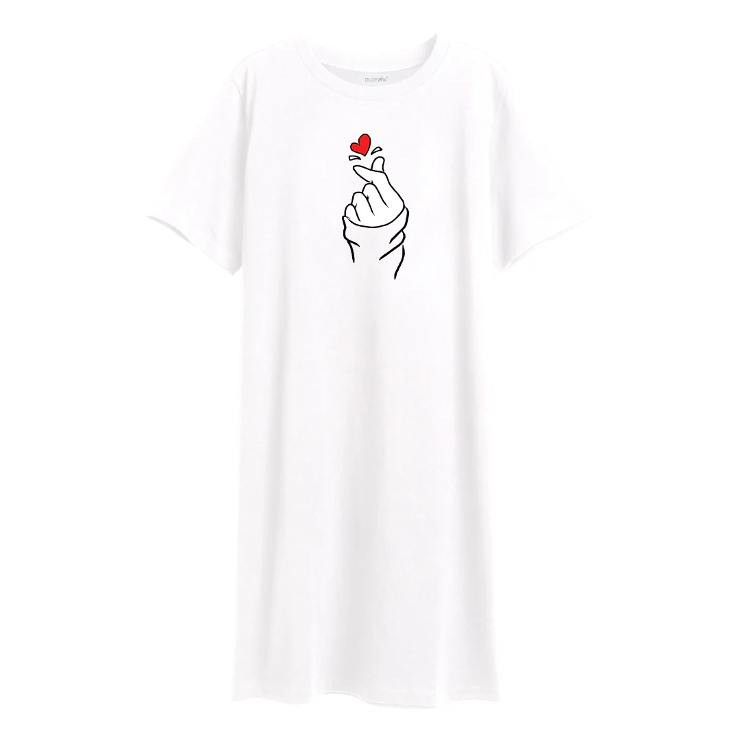 Finger Heart T-Shirt Dress - Image 4