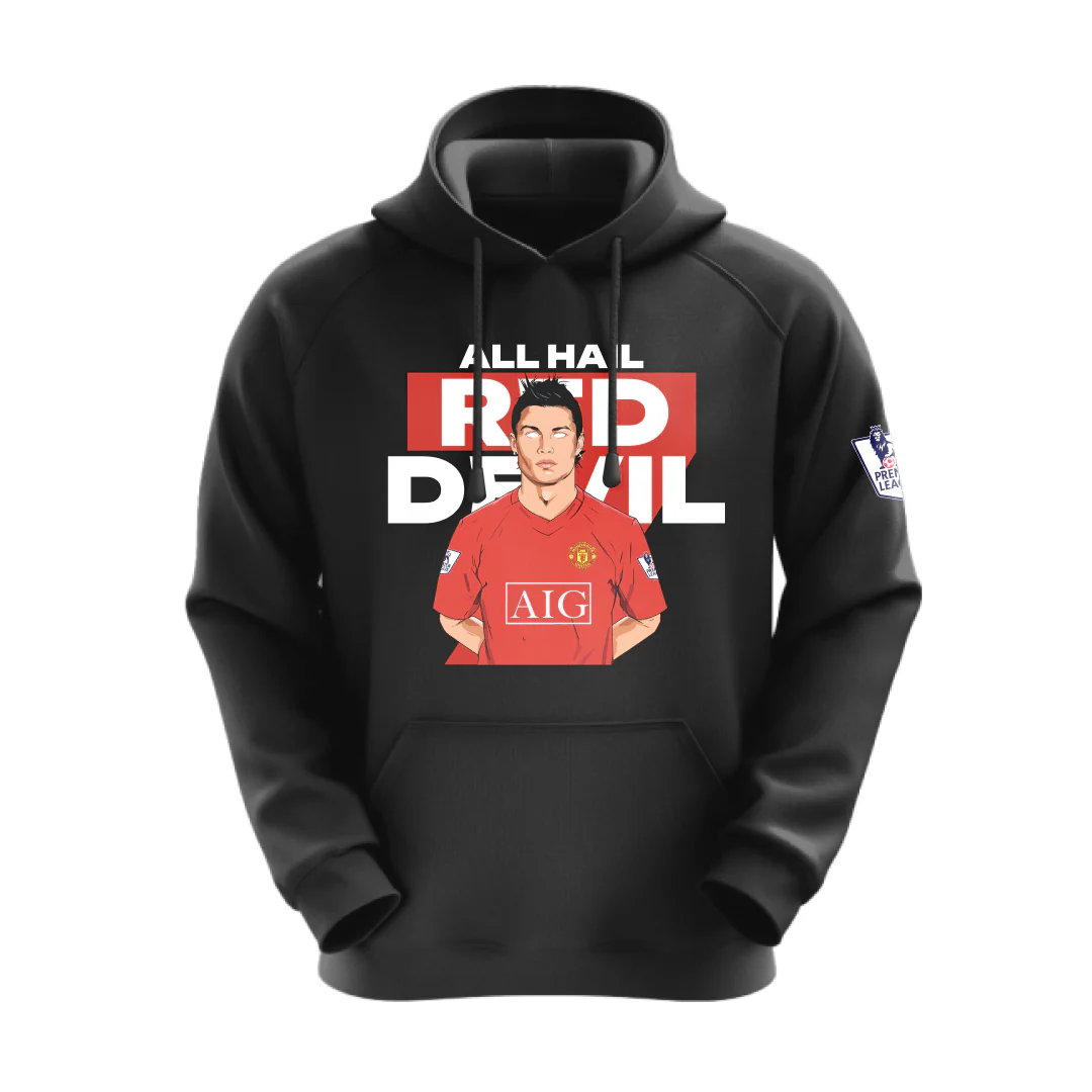 Red Devil Unisex Football Hoodie - Image 3