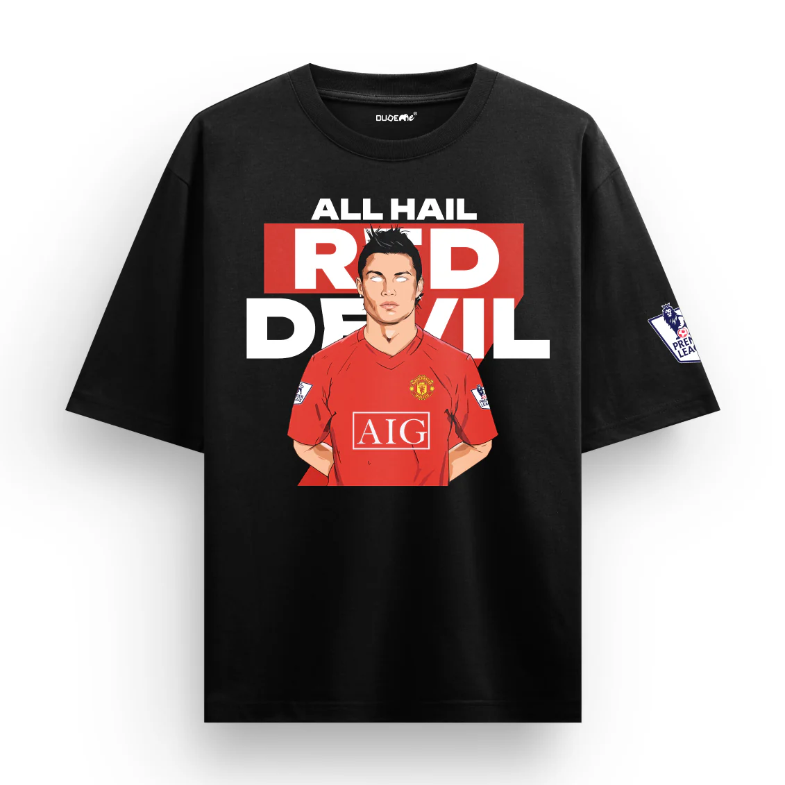 Red Devil Unisex Oversized Football T-shirt - Image 3