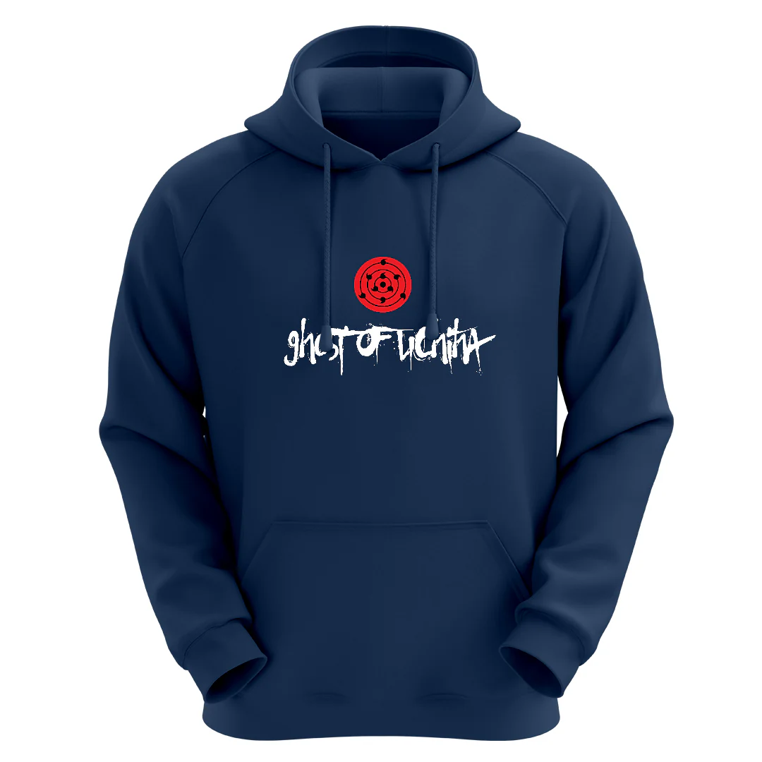 Ghost of Uchiha Navy Unisex Hoodie - Image 3