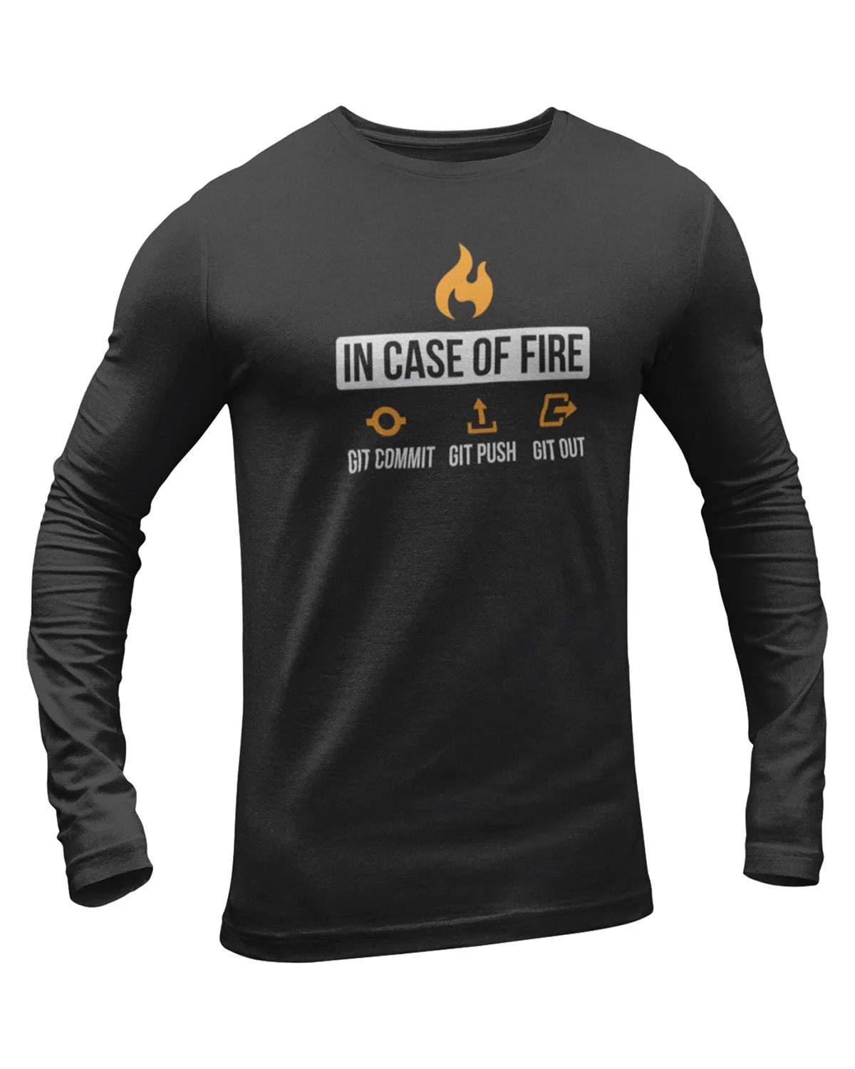 Git Commit Git Push Git Out Full Sleeve Geek T-Shirt - Image 2