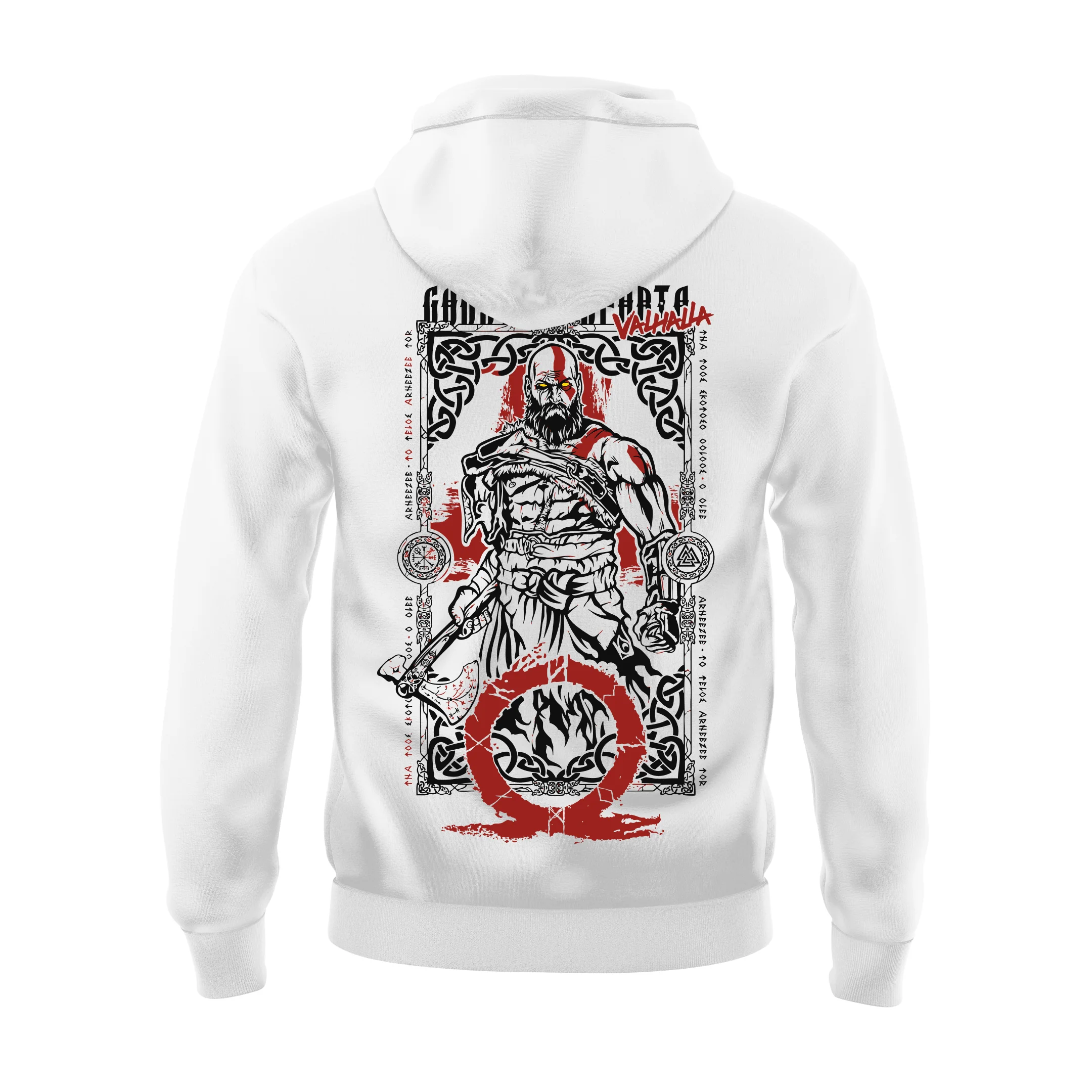 God Killer – Warrior Rage Edition Gaming Hoodie White - Image 3