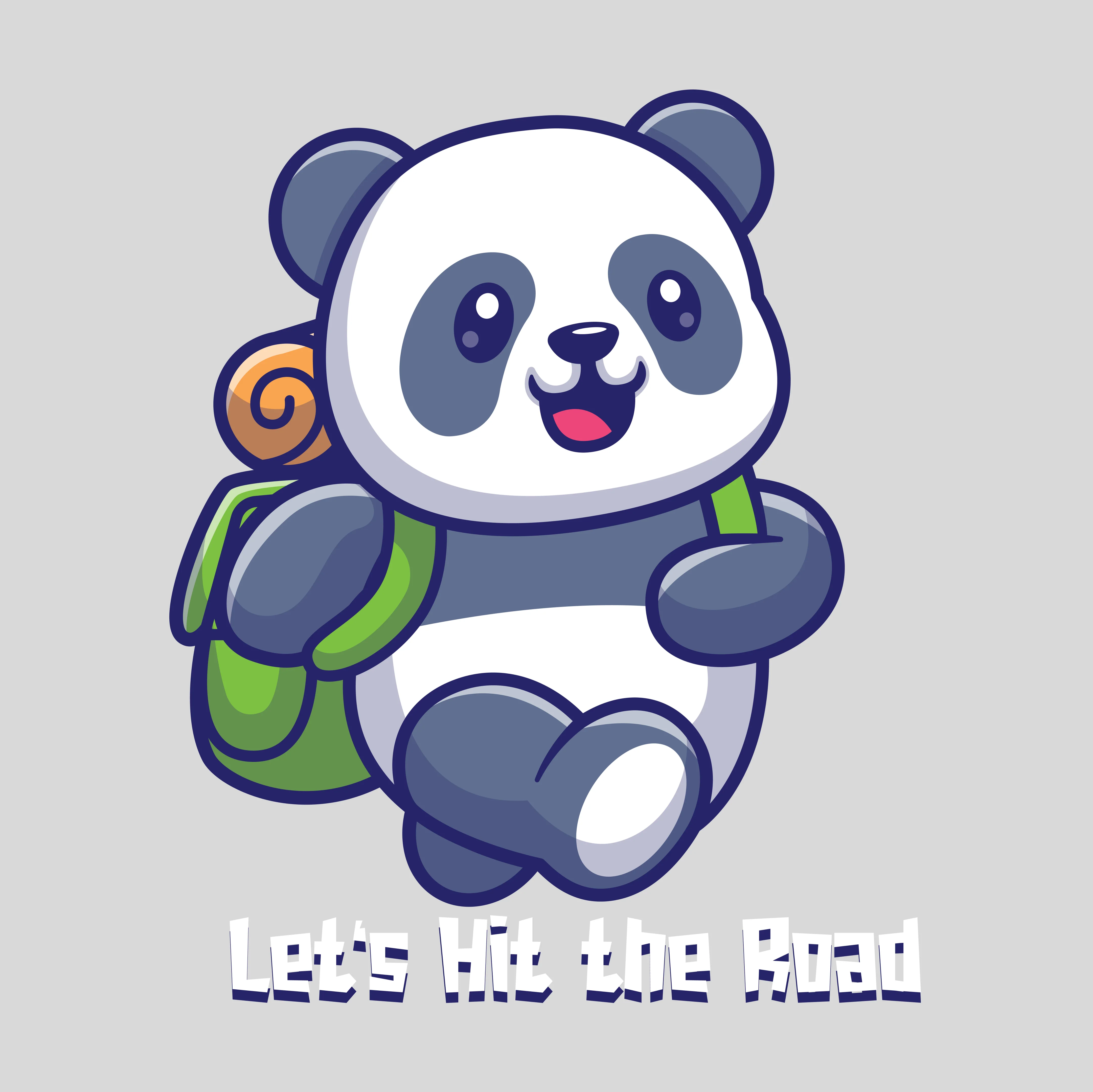 Hit the Road Panda Unisex Travel Half Sleeve T-Shirt - Image 2