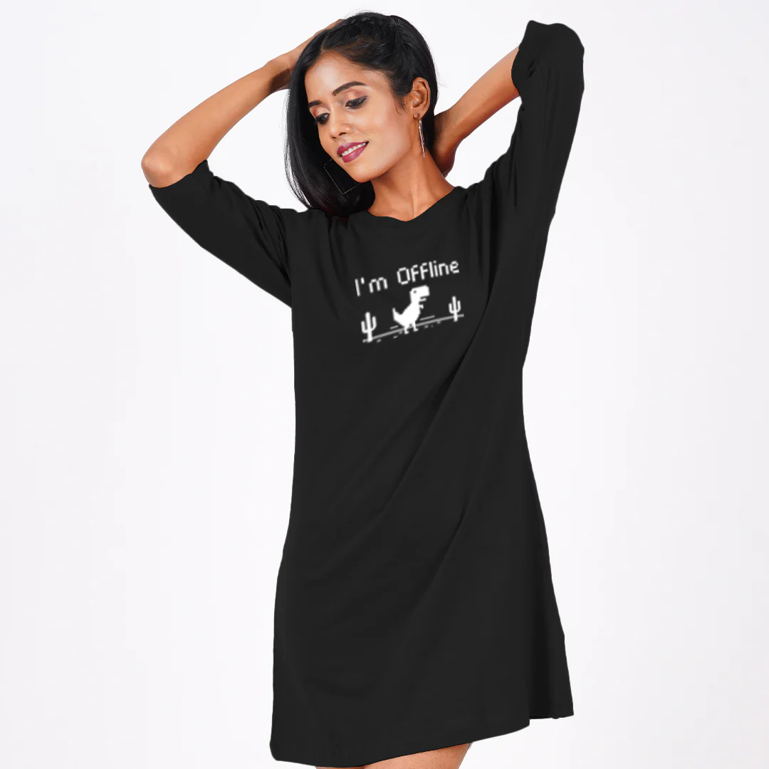 I Am Offline T-Shirt Dress - Image 2
