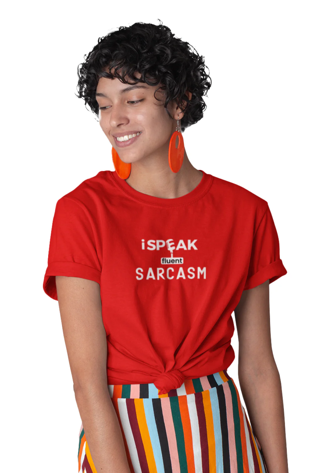 I Speak Fluent Sarcasm - Knot Crop Top - Image 3