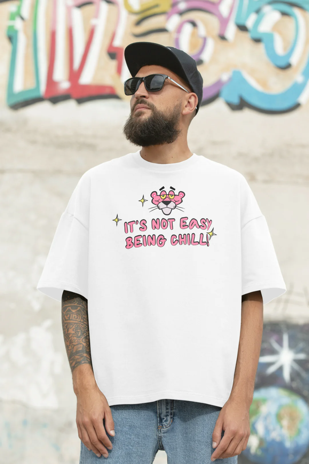 Its Not Easy Being Chill Oversized T-Shirt - Image 6