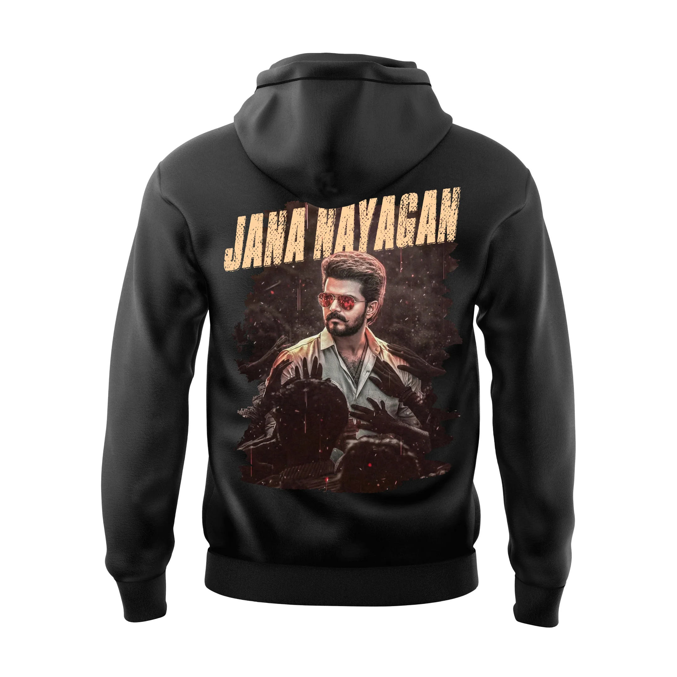 Jana Nayagan Thalapathy Vijay Black Hoodie - Image 3