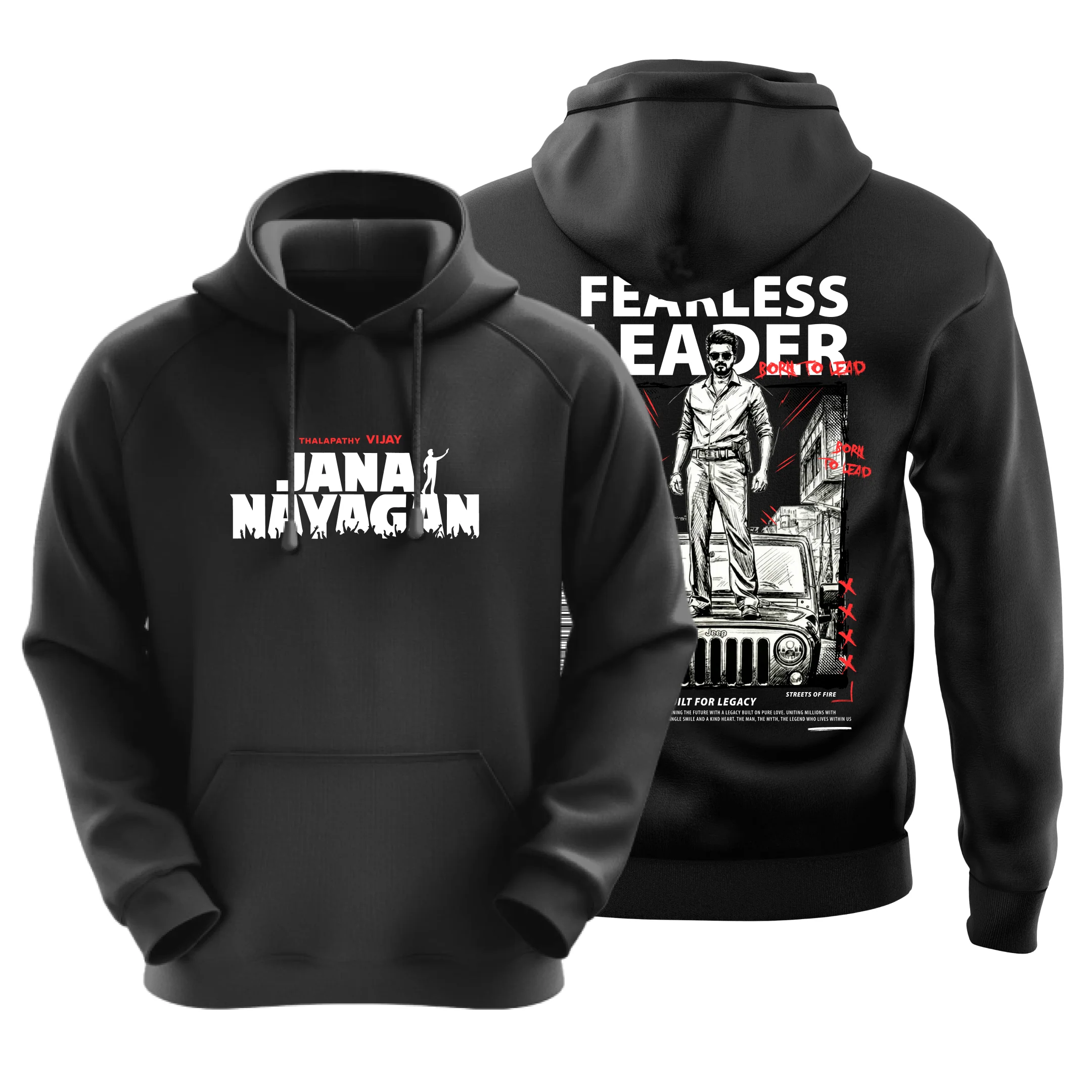 Jana Nayagan Thalapathy Vijay Fearless Leader Hoodie - Image 3
