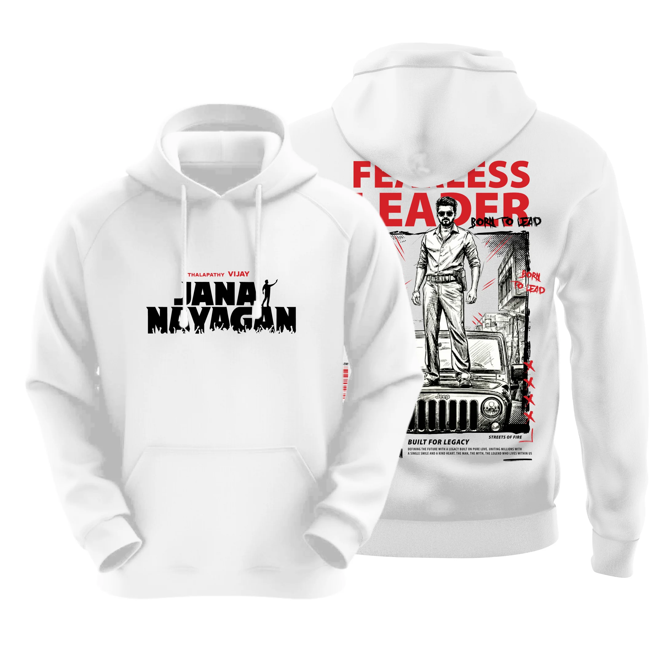 Jana Nayagan Thalapathy Vijay Fearless Leader Hoodie - Image 5
