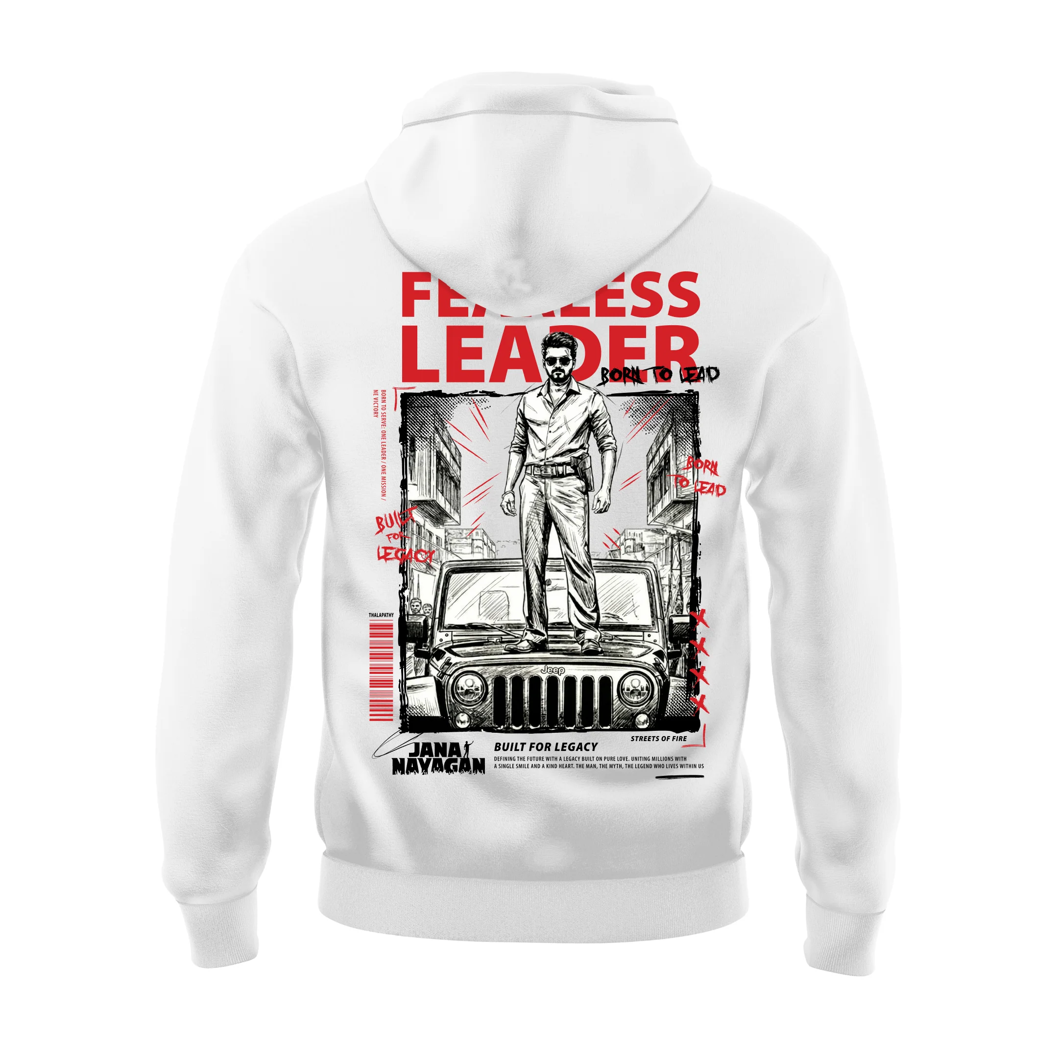Jana Nayagan Thalapathy Vijay Fearless Leader Hoodie - Image 7