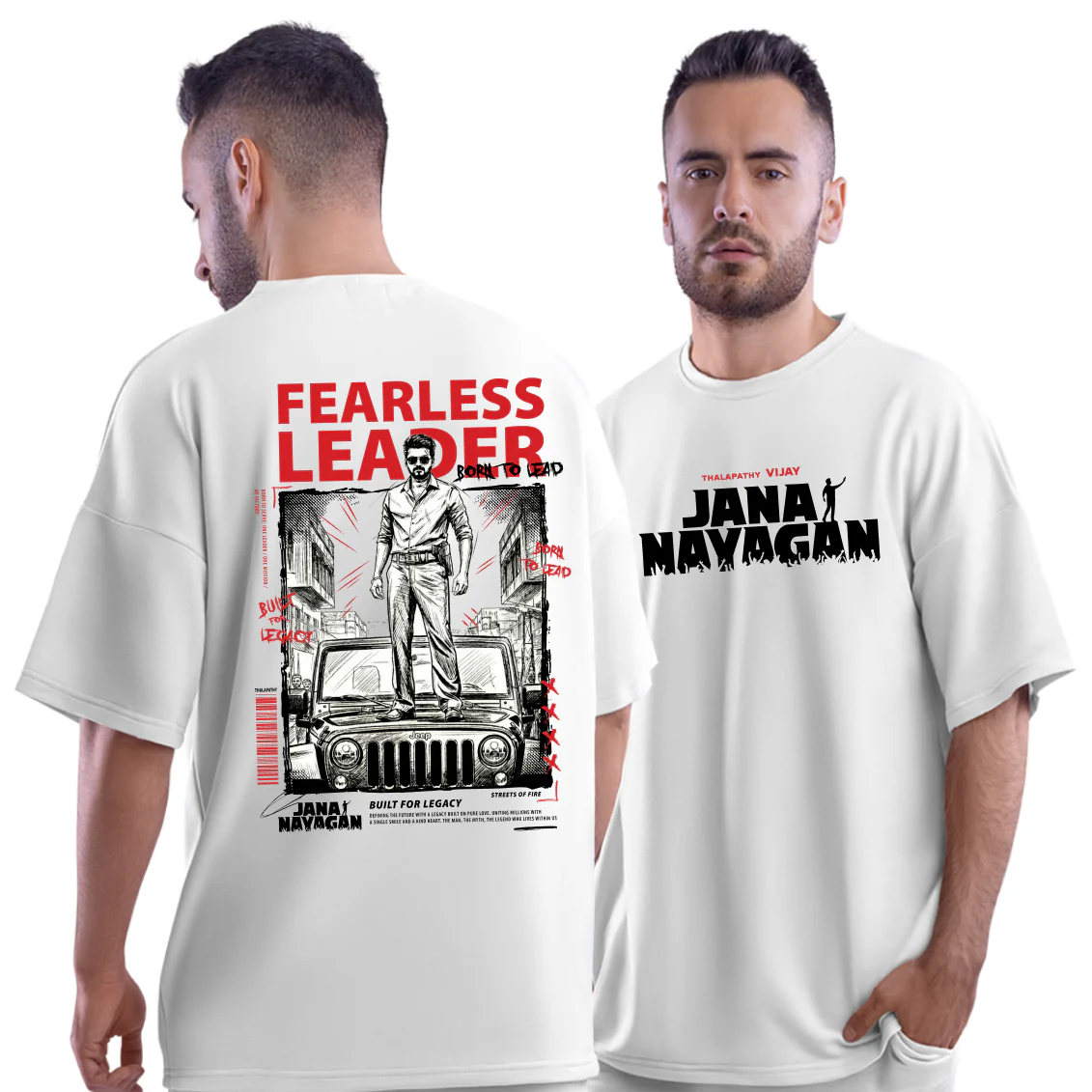 Jana Nayagan Thalapathy Vijay Fearless Leader Oversized T-Shirt - Image 5