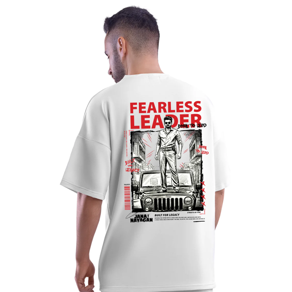 Jana Nayagan Thalapathy Vijay Fearless Leader Oversized T-Shirt - Image 7
