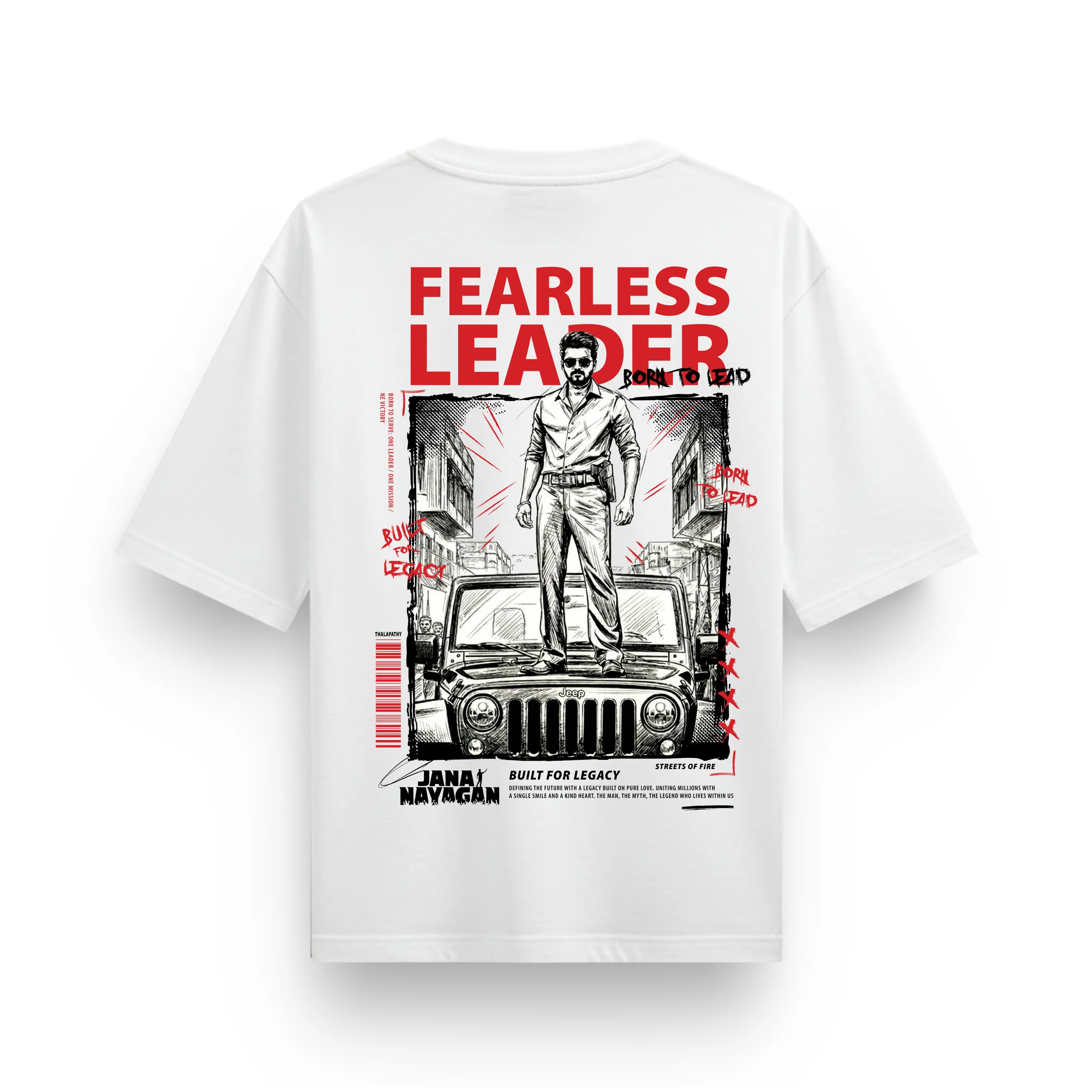 Jana Nayagan Thalapathy Vijay Fearless Leader T-Shirt - Image 7