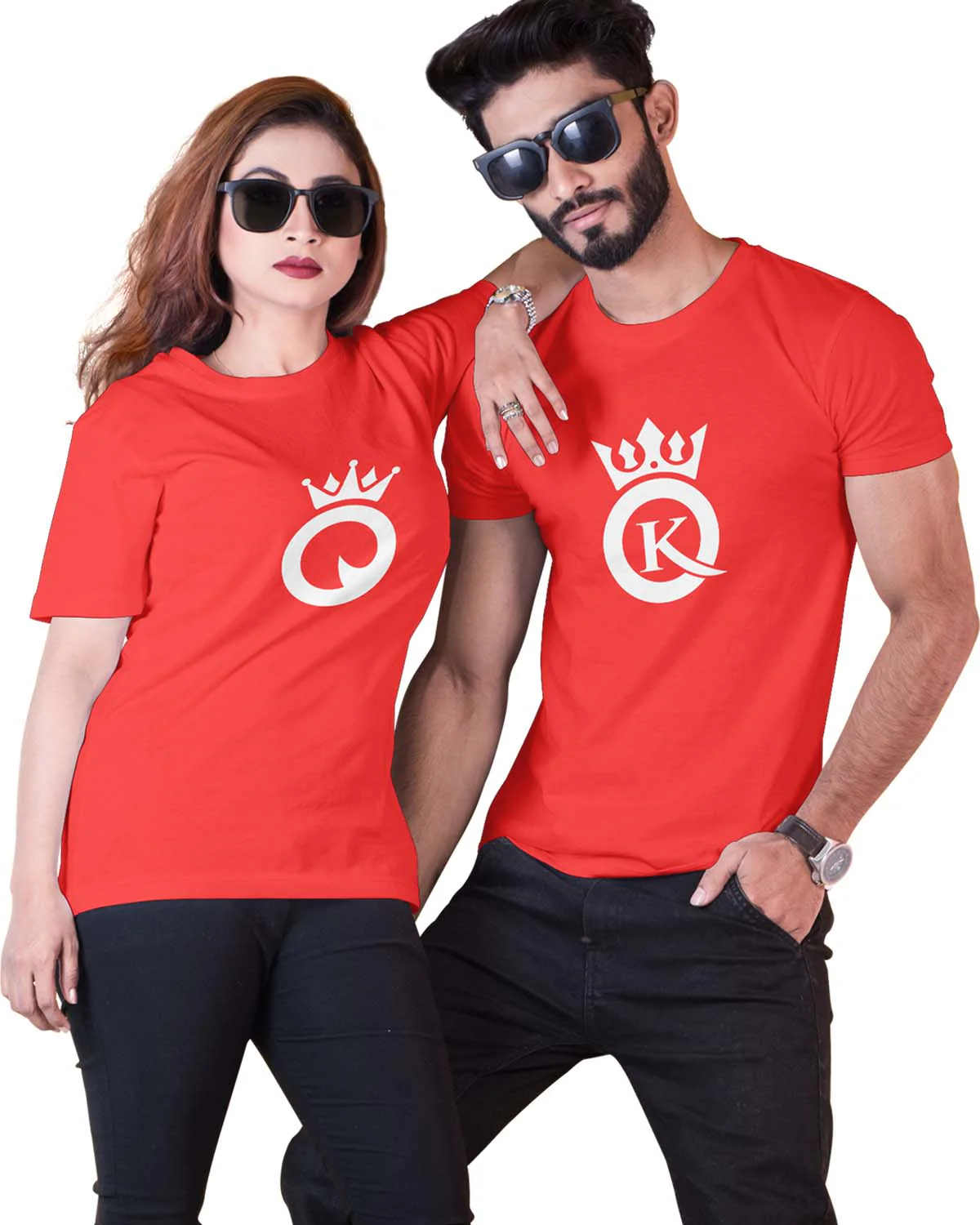King And Queen Letter Couple T-Shirt - Image 3
