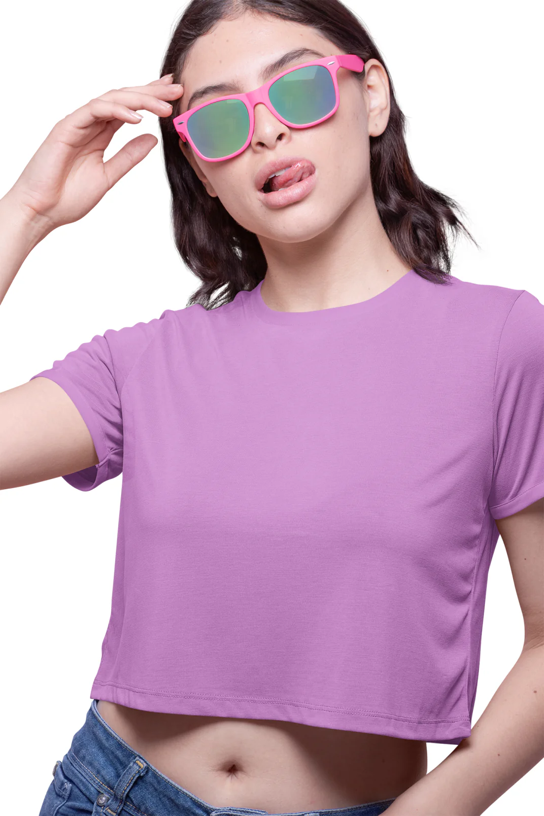 Lilac Plain Crop Top - Image 3