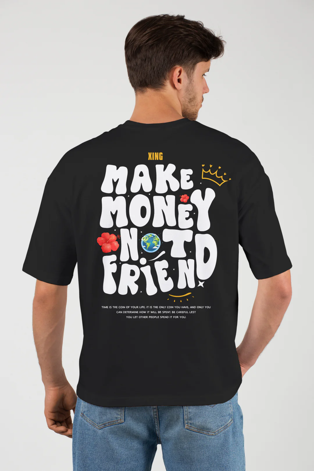 Make Money Not Friends Oversized T-Shirt - Image 3