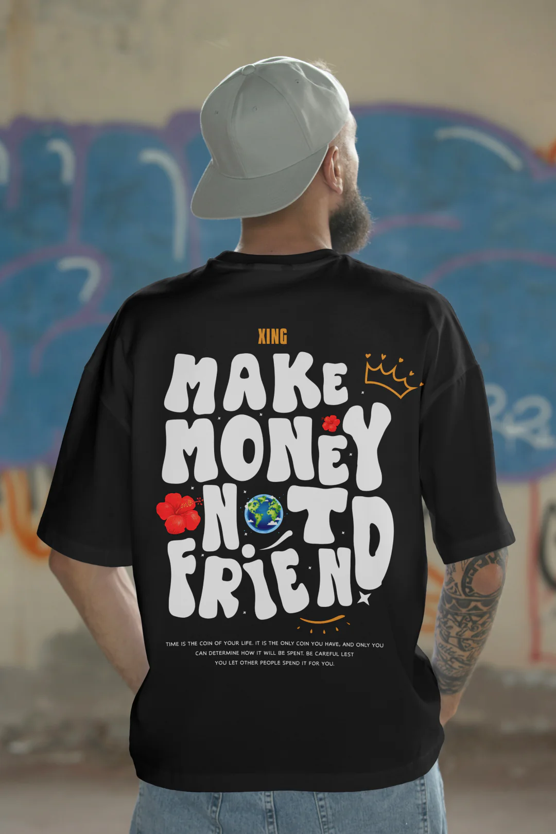 Make Money Not Friends Oversized T-Shirt - Image 4