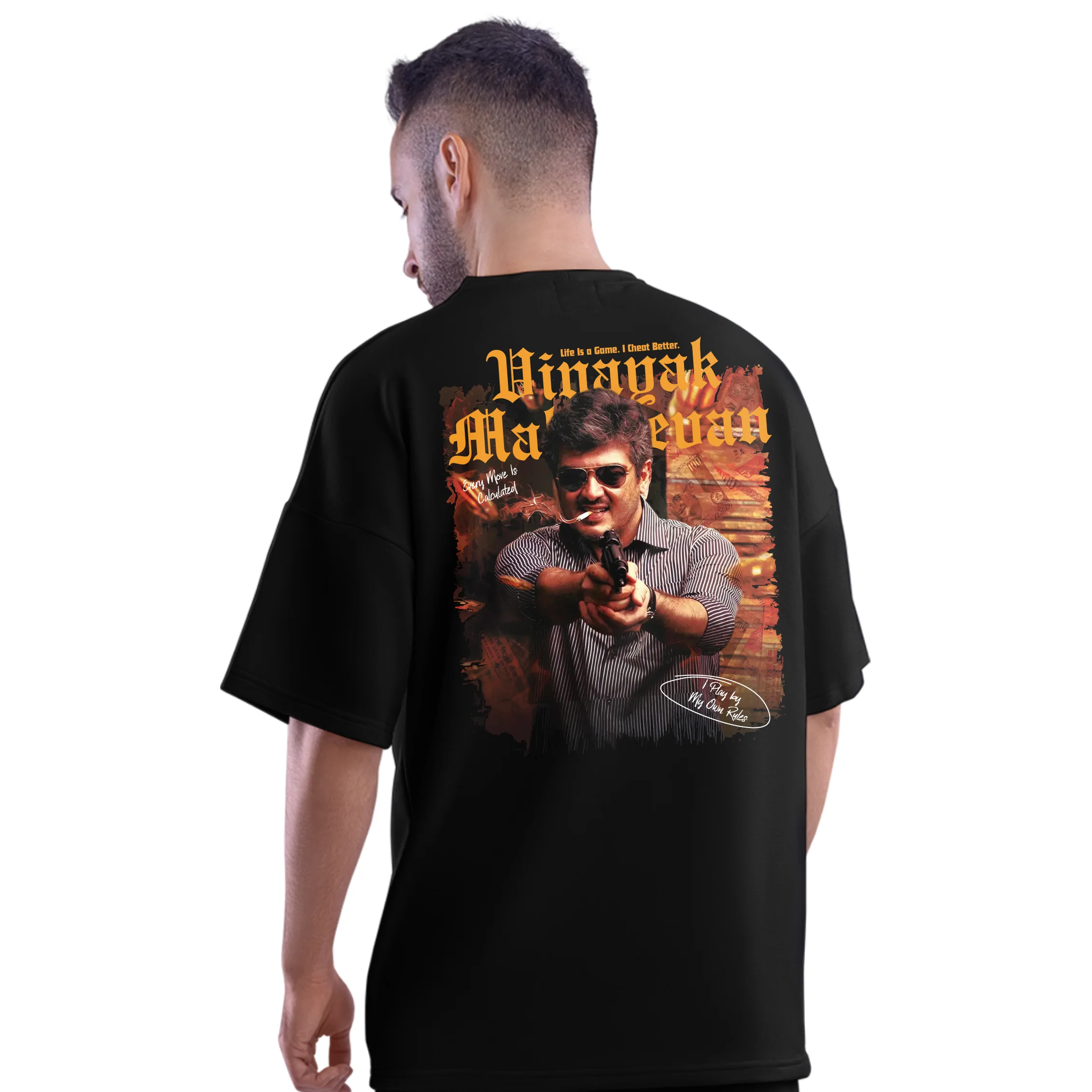 Mankatha Vinayak Mahadev Black Oversized T-Shirt - Image 2