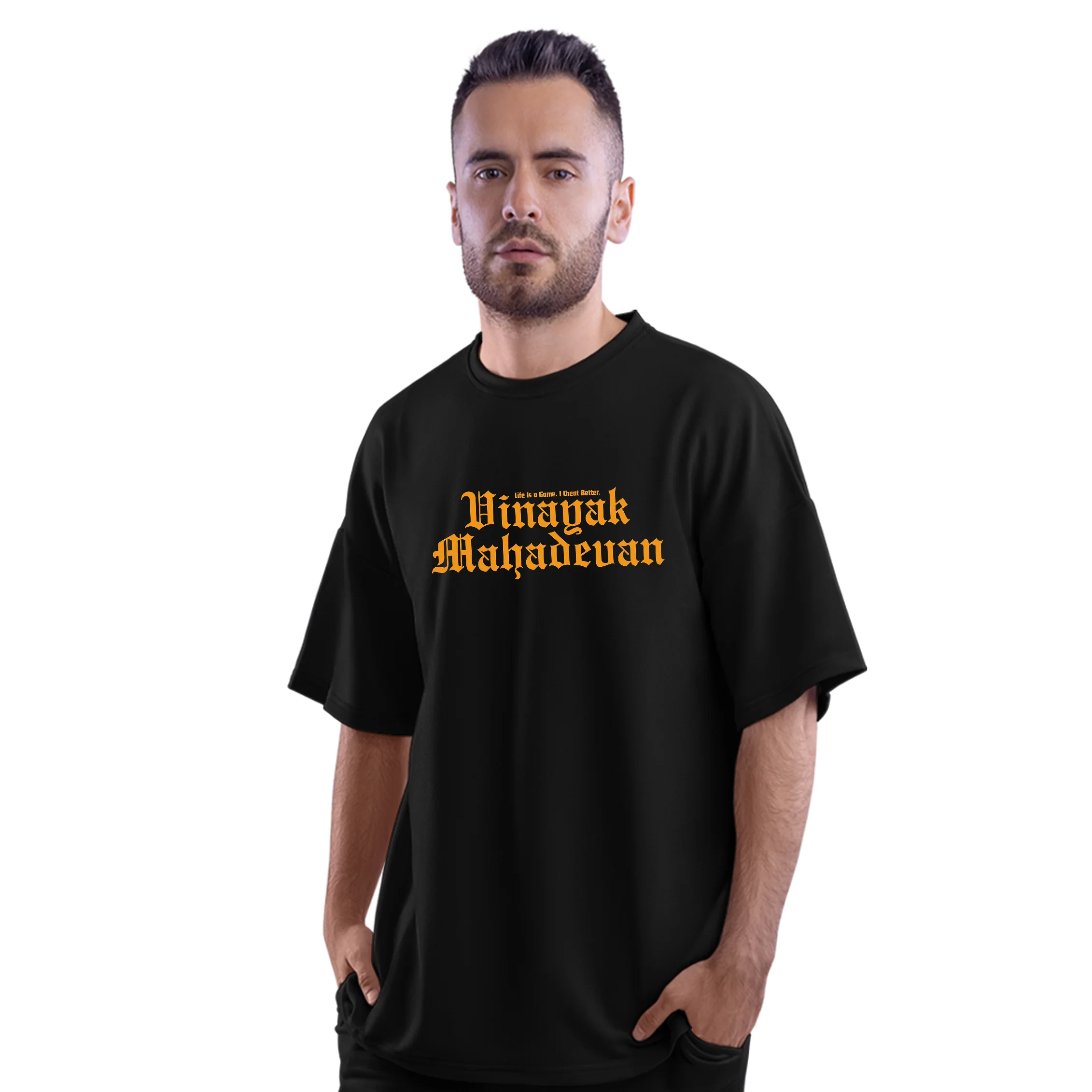Mankatha Vinayak Mahadev Black Oversized T-Shirt - Image 3