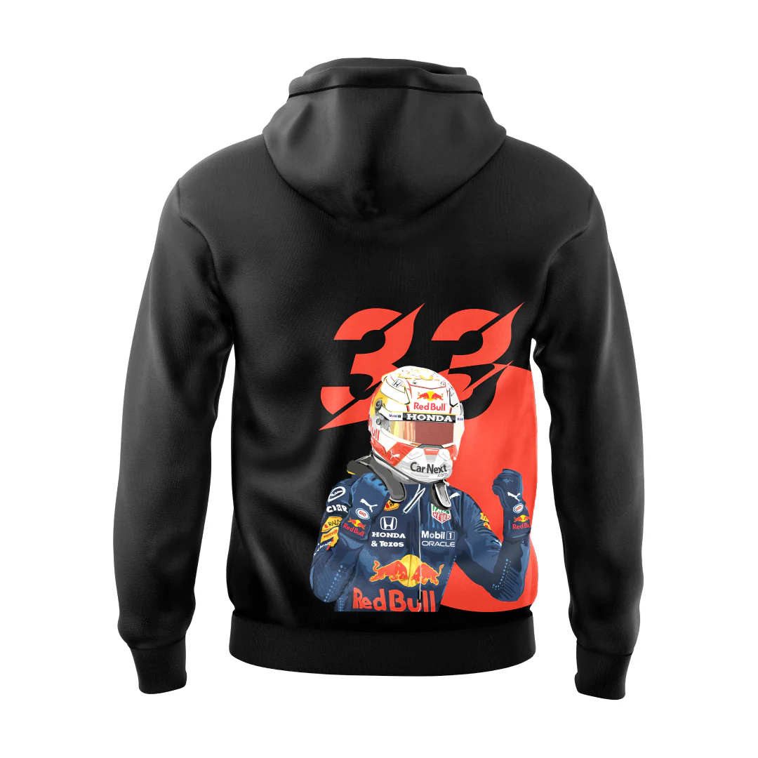 Max Verstappen Black Unisex Motorsport Hoodie - Image 3