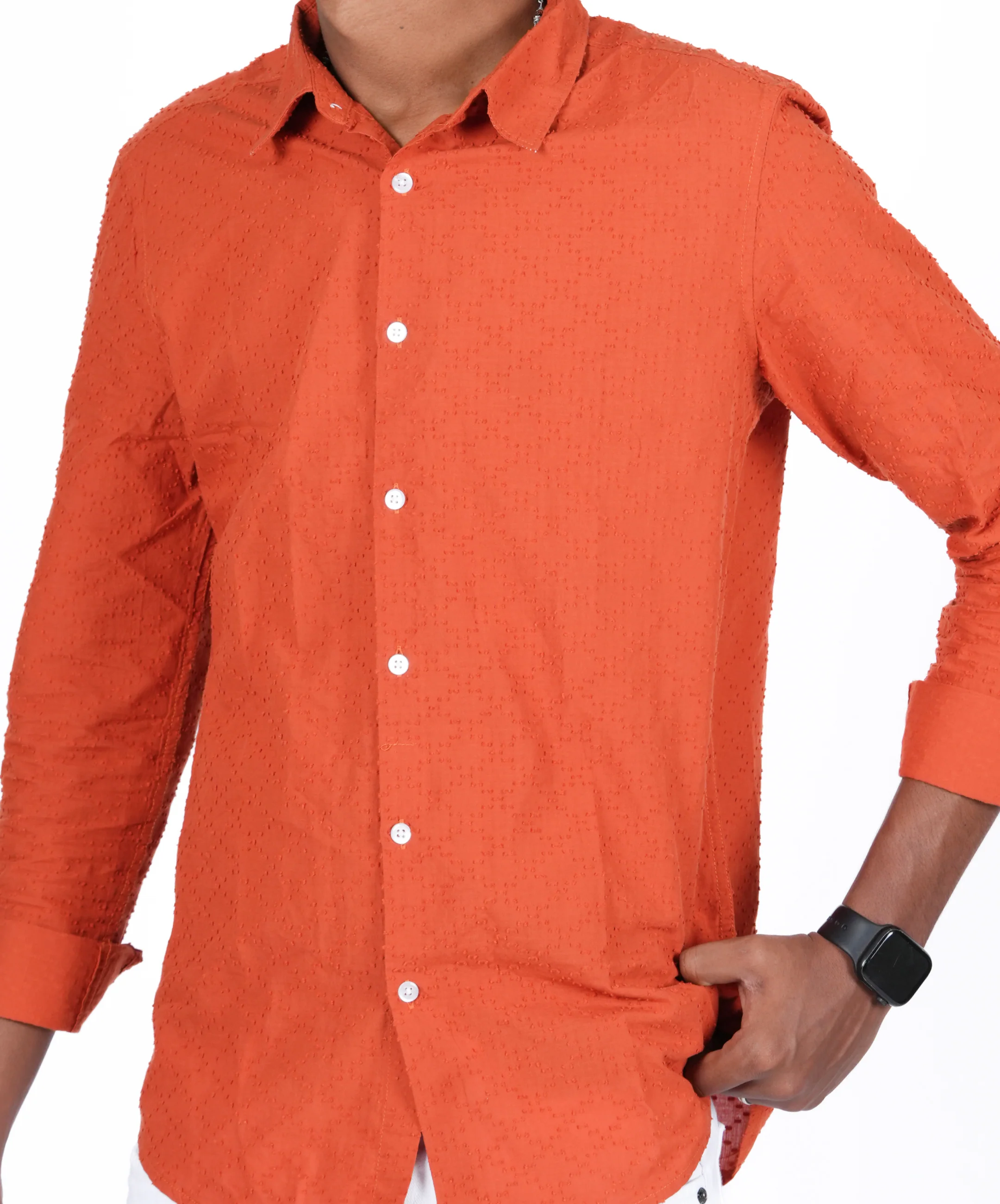 Men’s Textured Shirt (Maroon) - Image 3