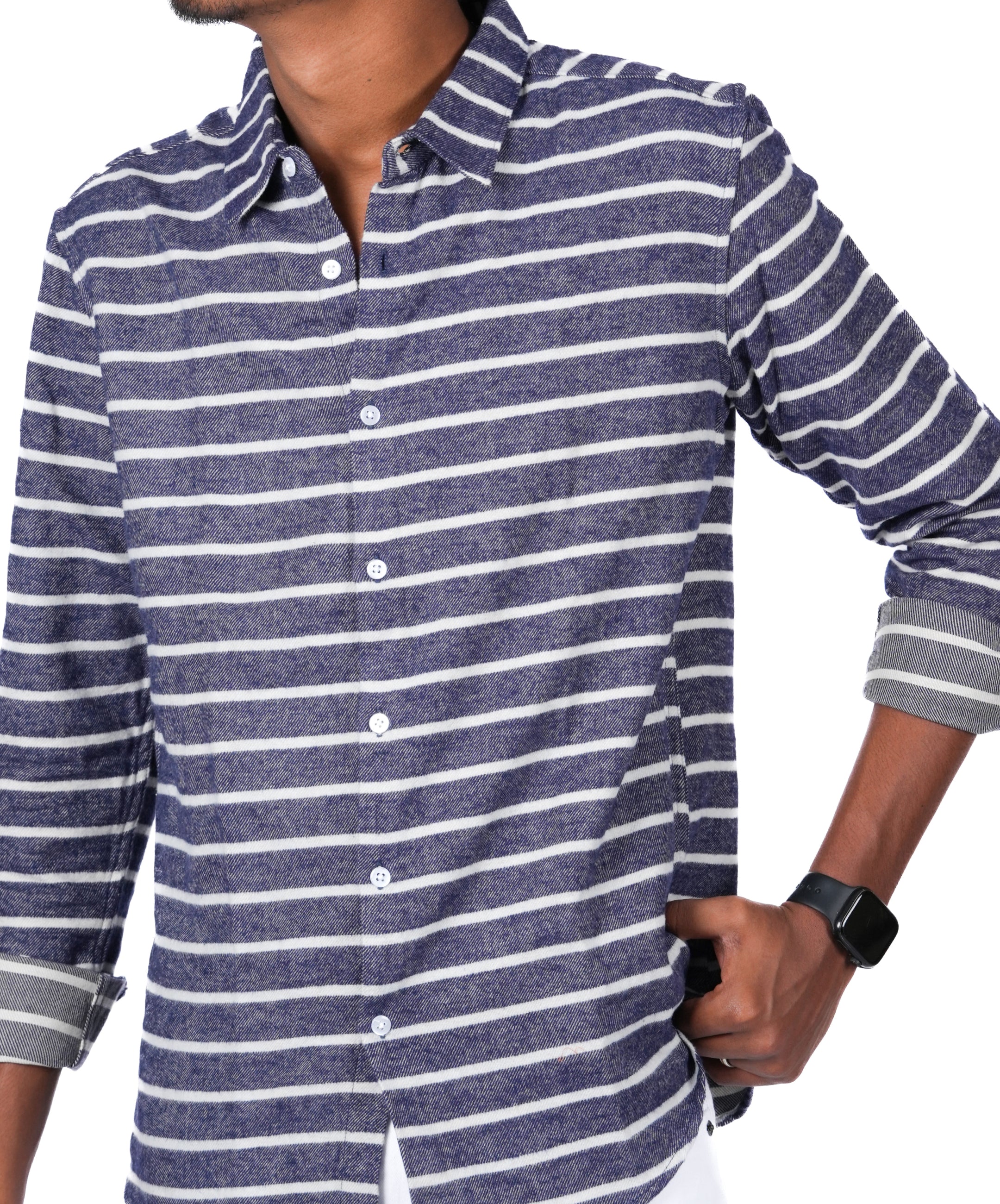 Men’s Textured Shirt (Navy) - Image 3