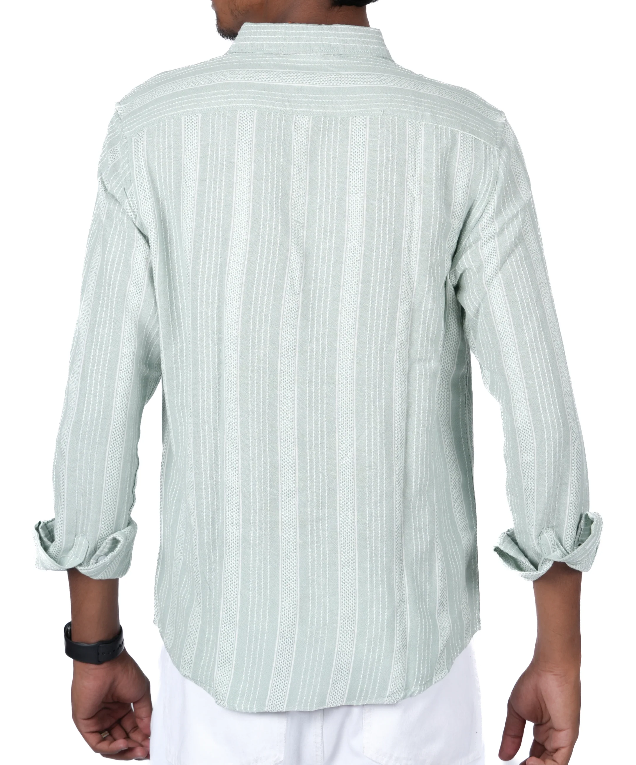 Men’s Textured Shirt (Pista Green) - Image 4