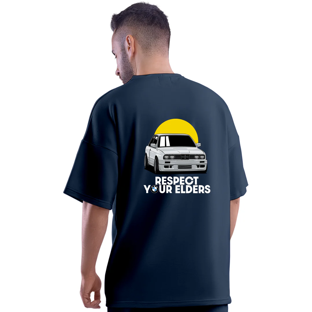 Motorsport Oversized T-Shirt - Navy & White - Image 3