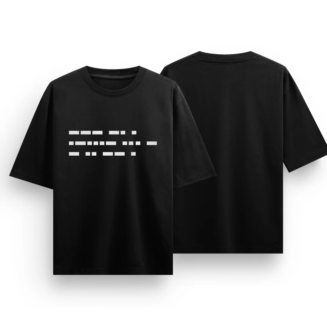 MS Dhoni T-Shirt Oversized - One Last Time? Morse Code Tribute