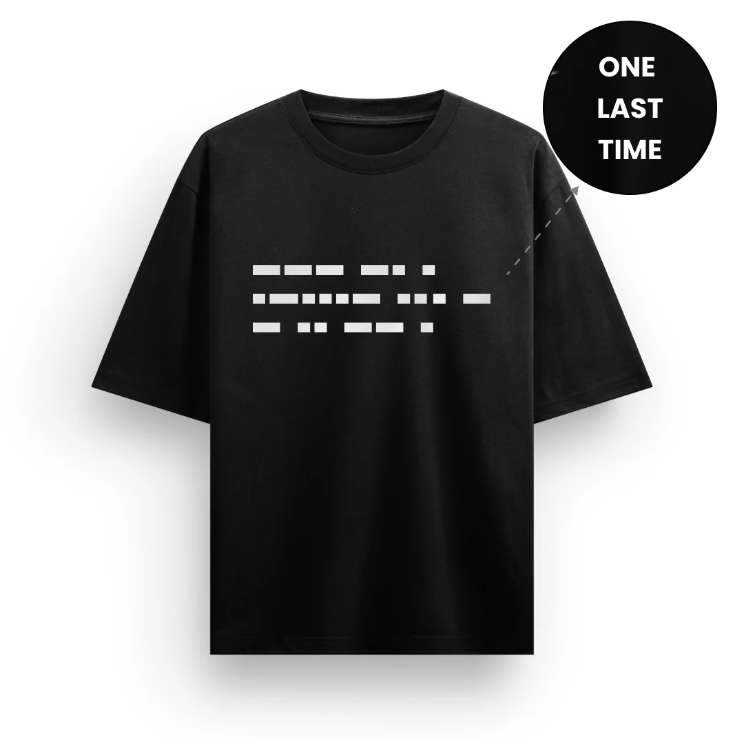 MS Dhoni T-Shirt Oversized - One Last Time? Morse Code Tribute - Image 2