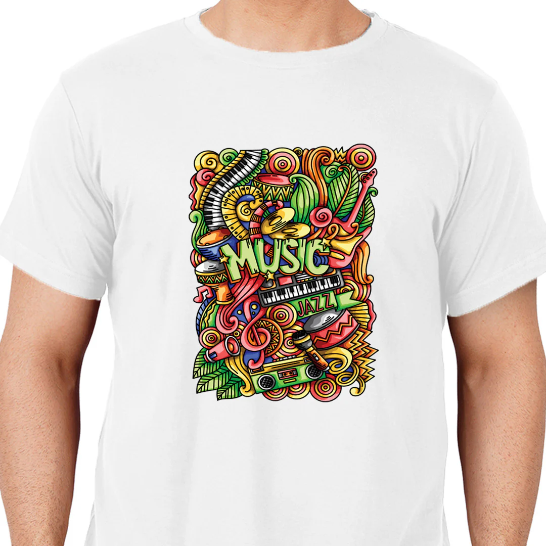 Music Graffiti Half Sleeve Unisex T-Shirt - Image 3