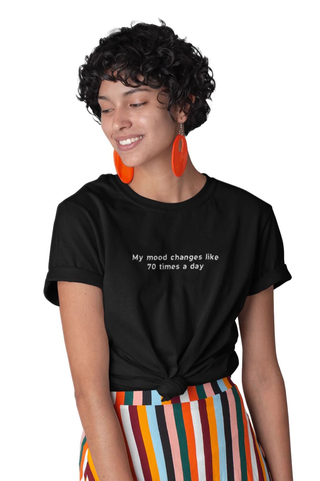 My Mood Changes 70 Times A Day - Knot Crop Top - Image 3