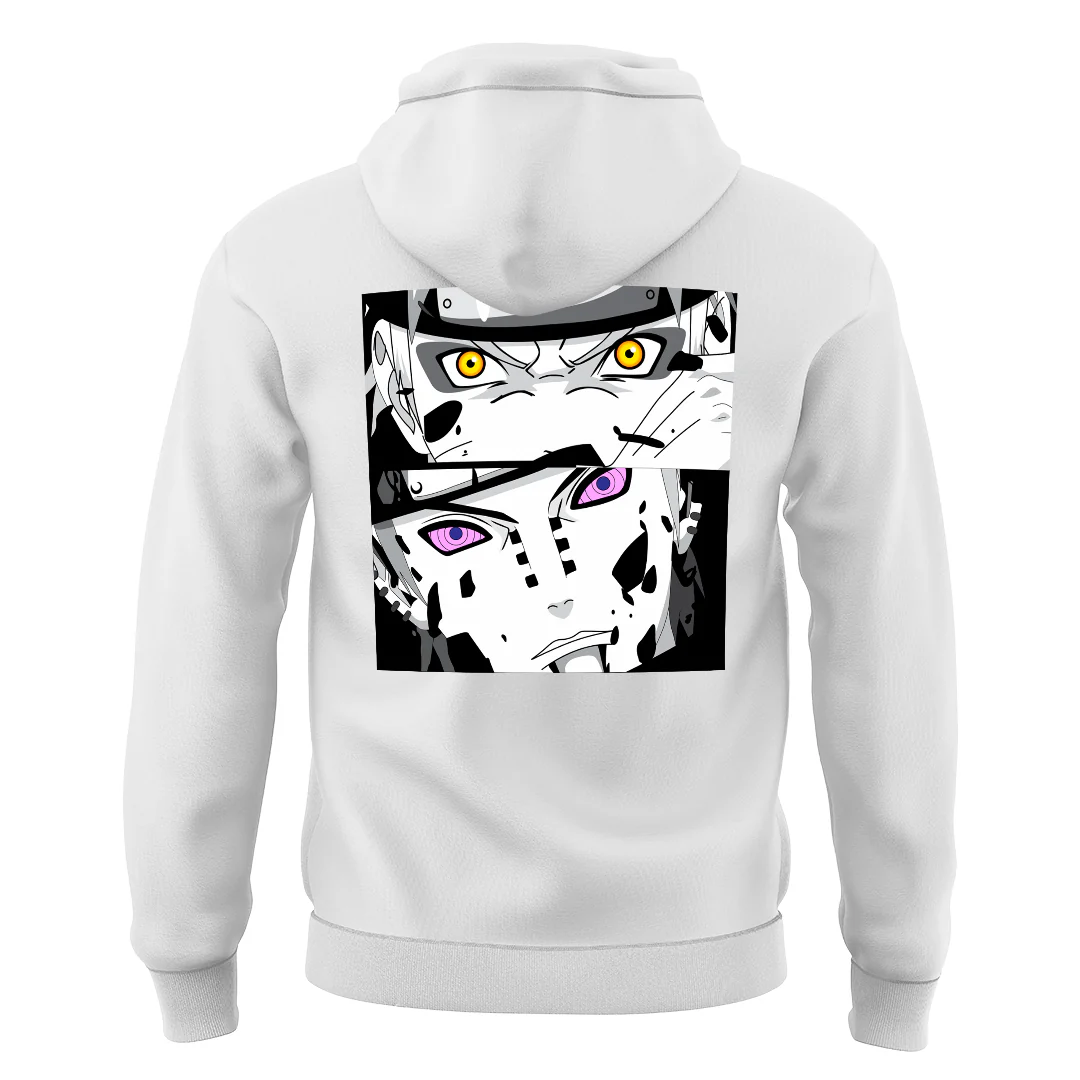 Naruto Vs. Pain White Unisex Hoodie - Image 3