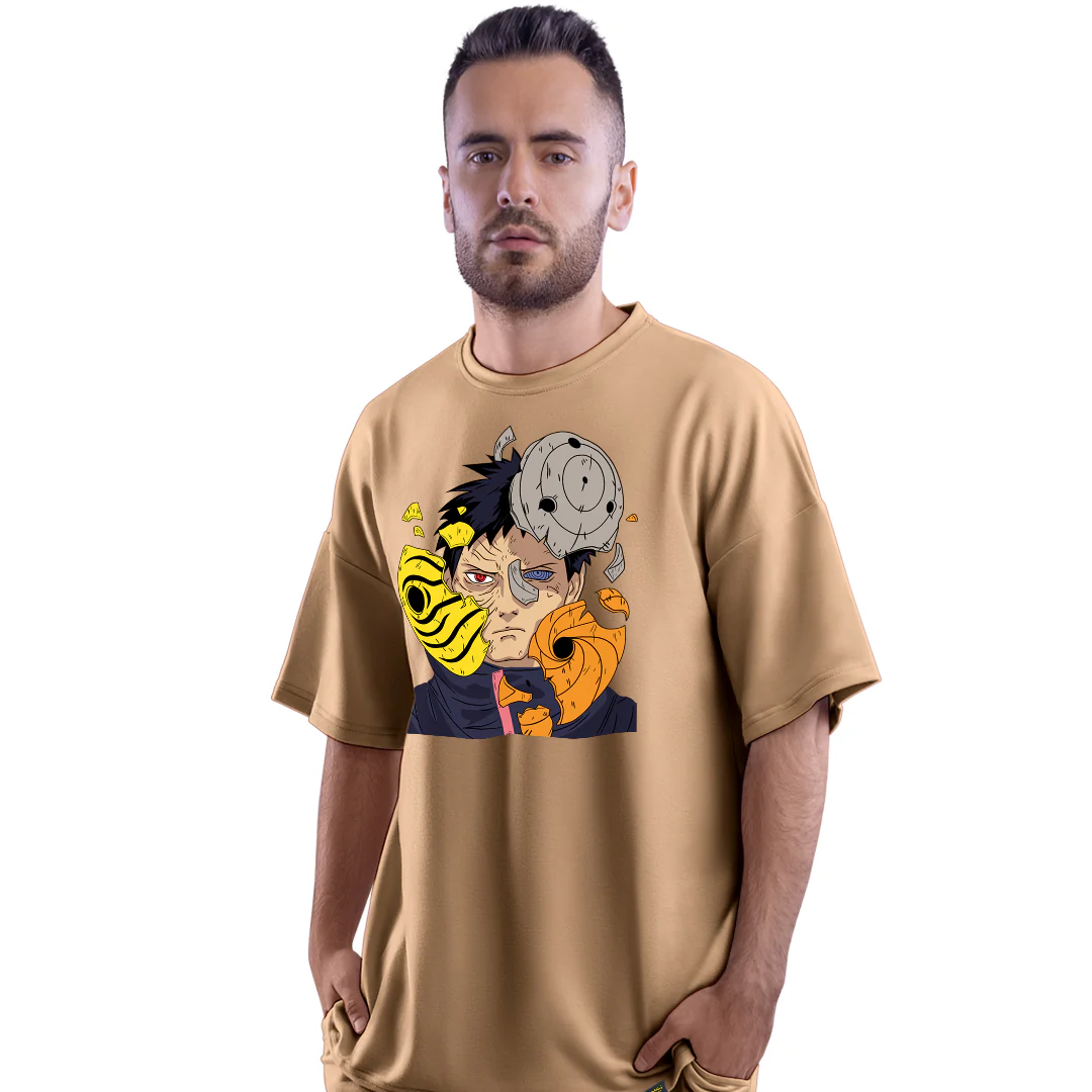 Obito Uchiha Taupe Unisex Oversized T-Shirt
